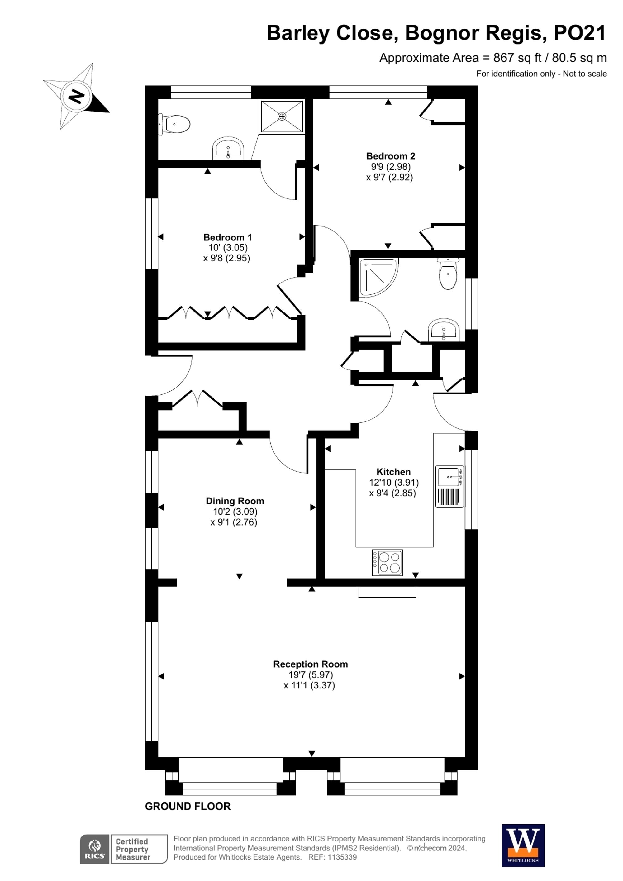 2 bed for sale in Barley Close, Bognor Regis - Property floorplan