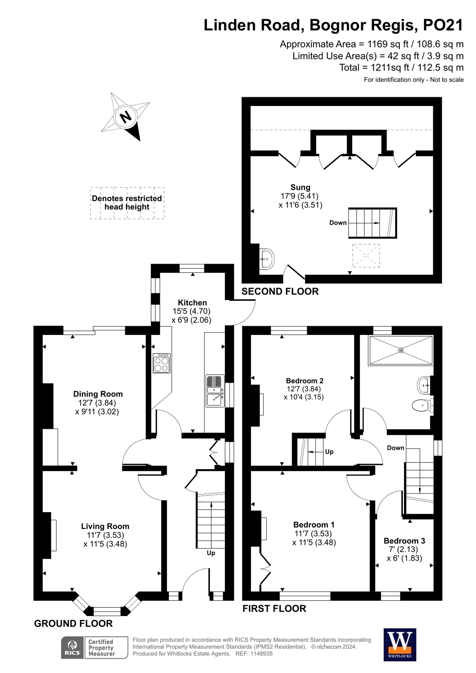 3 bed house for sale in Linden Road, Bognor Regis - Property floorplan