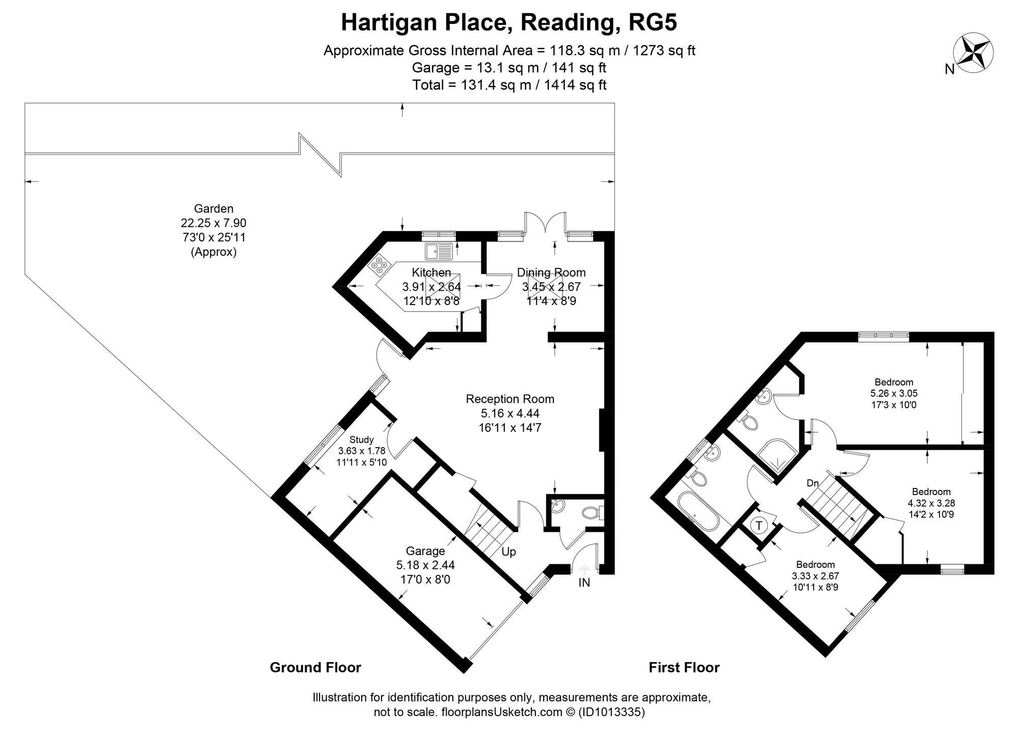3 bed mid-terraced house for sale in Hartigan Place, Reading - Property Floorplan