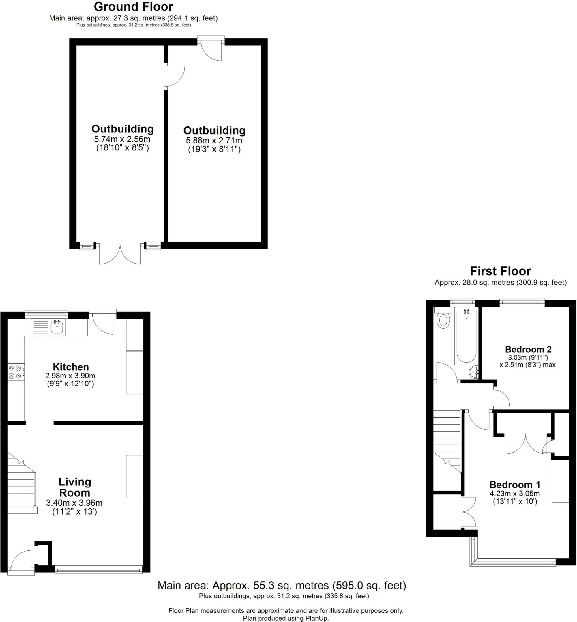 2 bed mid-terraced house for sale in Cranford Avenue, Staines-Upon-Thames - Property Floorplan