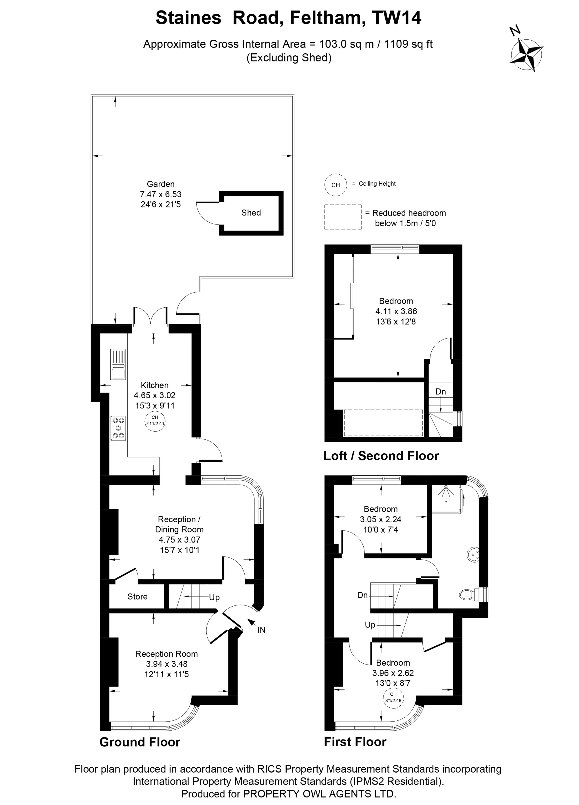 3 bed semi-detached house for sale in Staines Road, Feltham - Property Floorplan