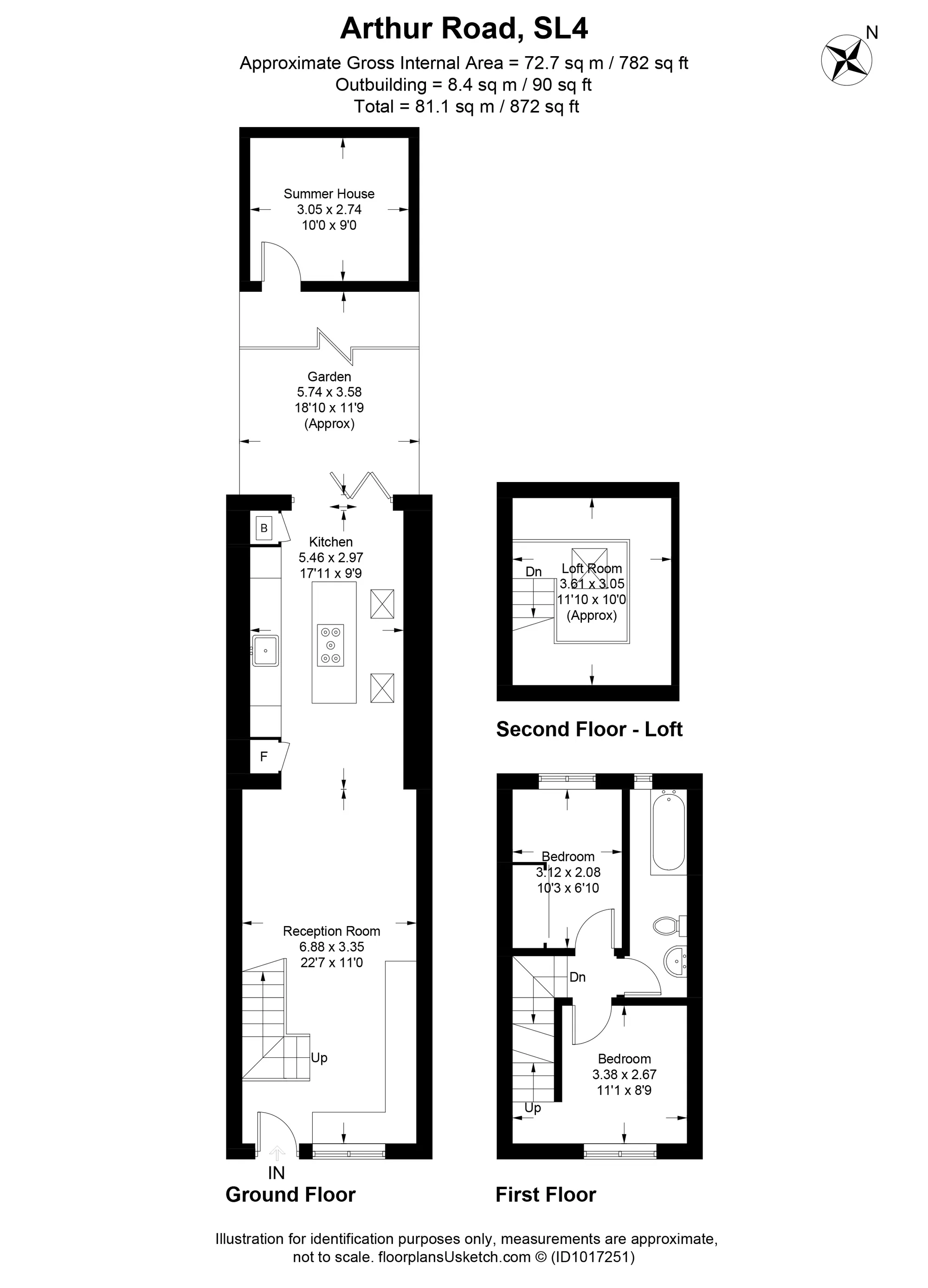 2 bed mid-terraced house for sale in Arthur Road, Windsor - Property Floorplan