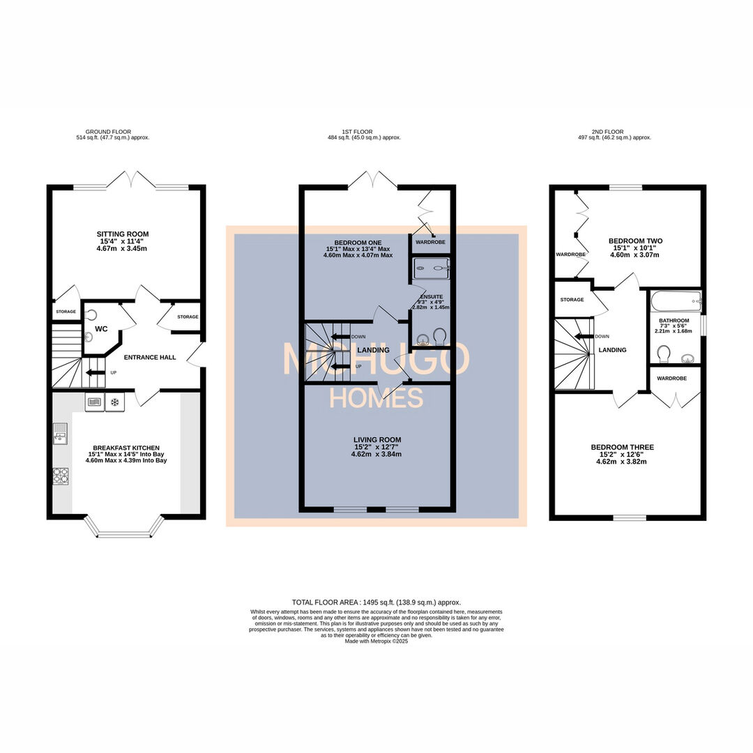 3 bed town house for sale in Metchley Lane, Harborne, B17 - Property floorplan