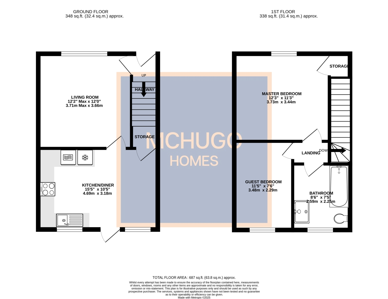 2 bed terraced house for sale in High Brow, Harborne B17 9EW - Property floorplan