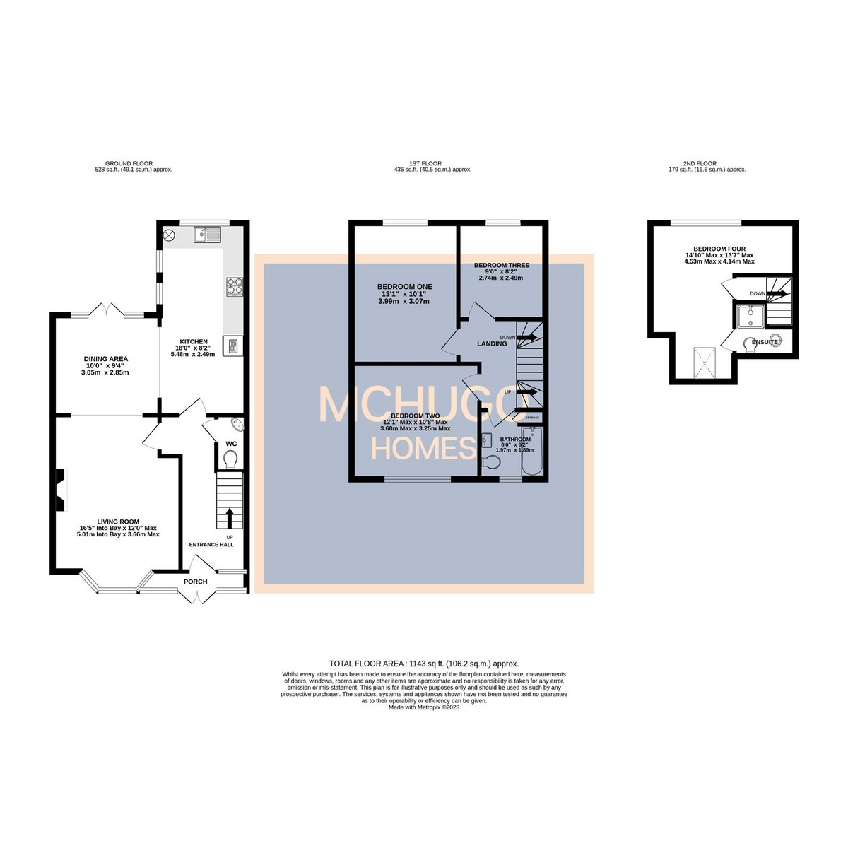 4 bed  for sale in Park Hill Road, Harborne - Property floorplan