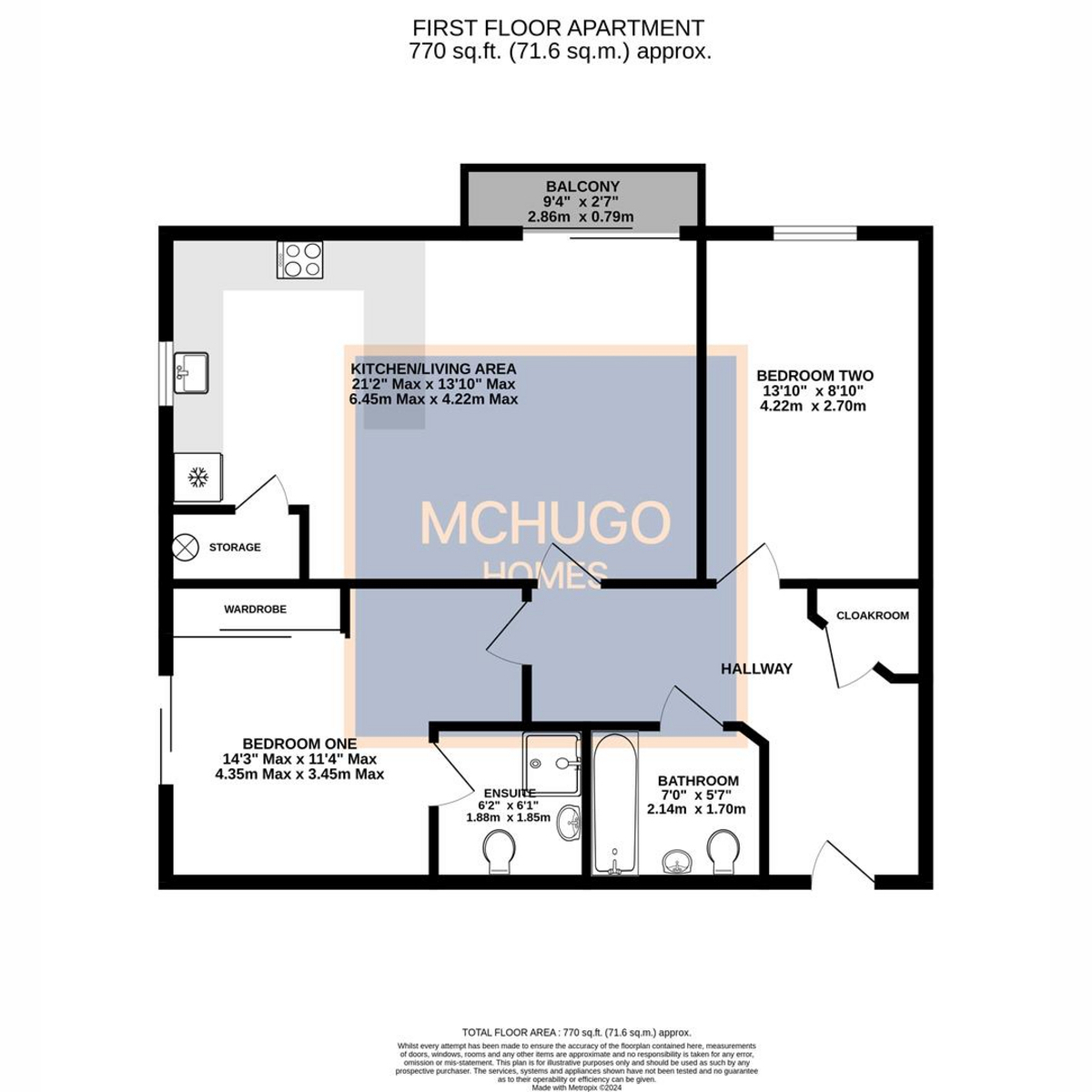 2 bed flat for sale in Highfield Road, Birmingham - Property floorplan