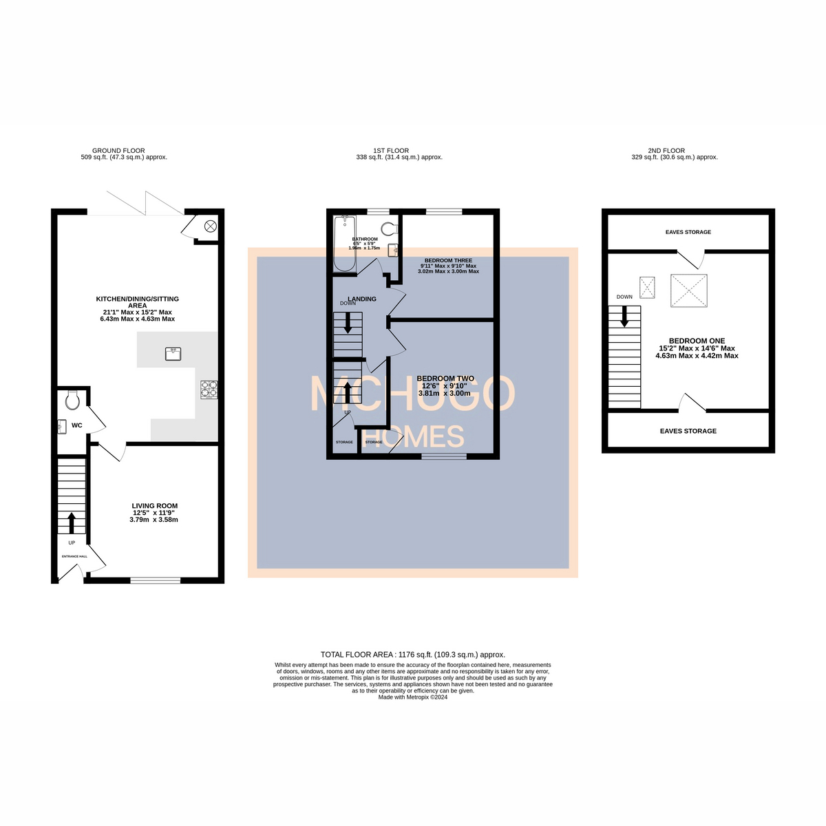 3 bed terraced house for sale in West Pathway, Birmingham - Property floorplan