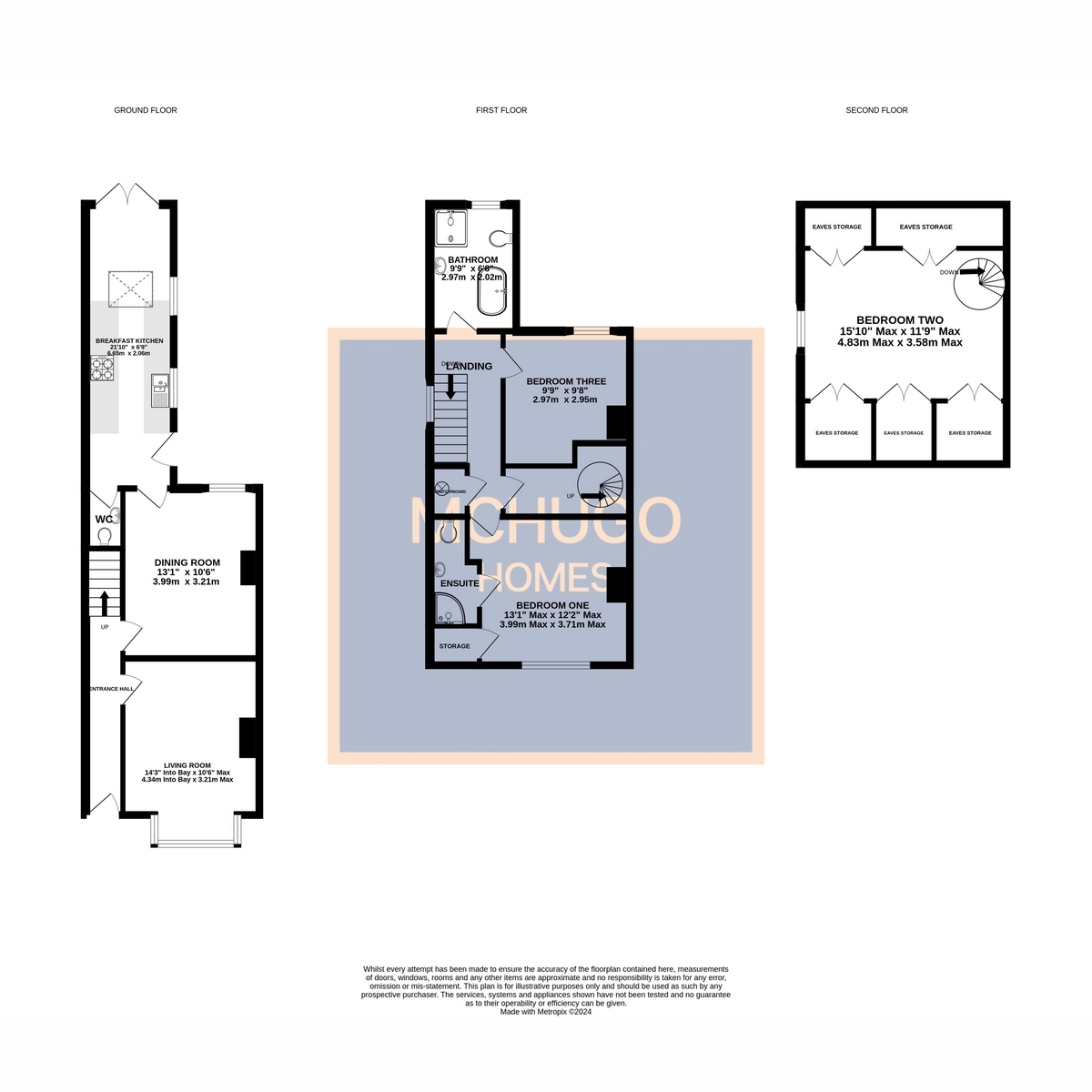 3 bed terraced house for sale in Rose Road, Birmingham - Property floorplan