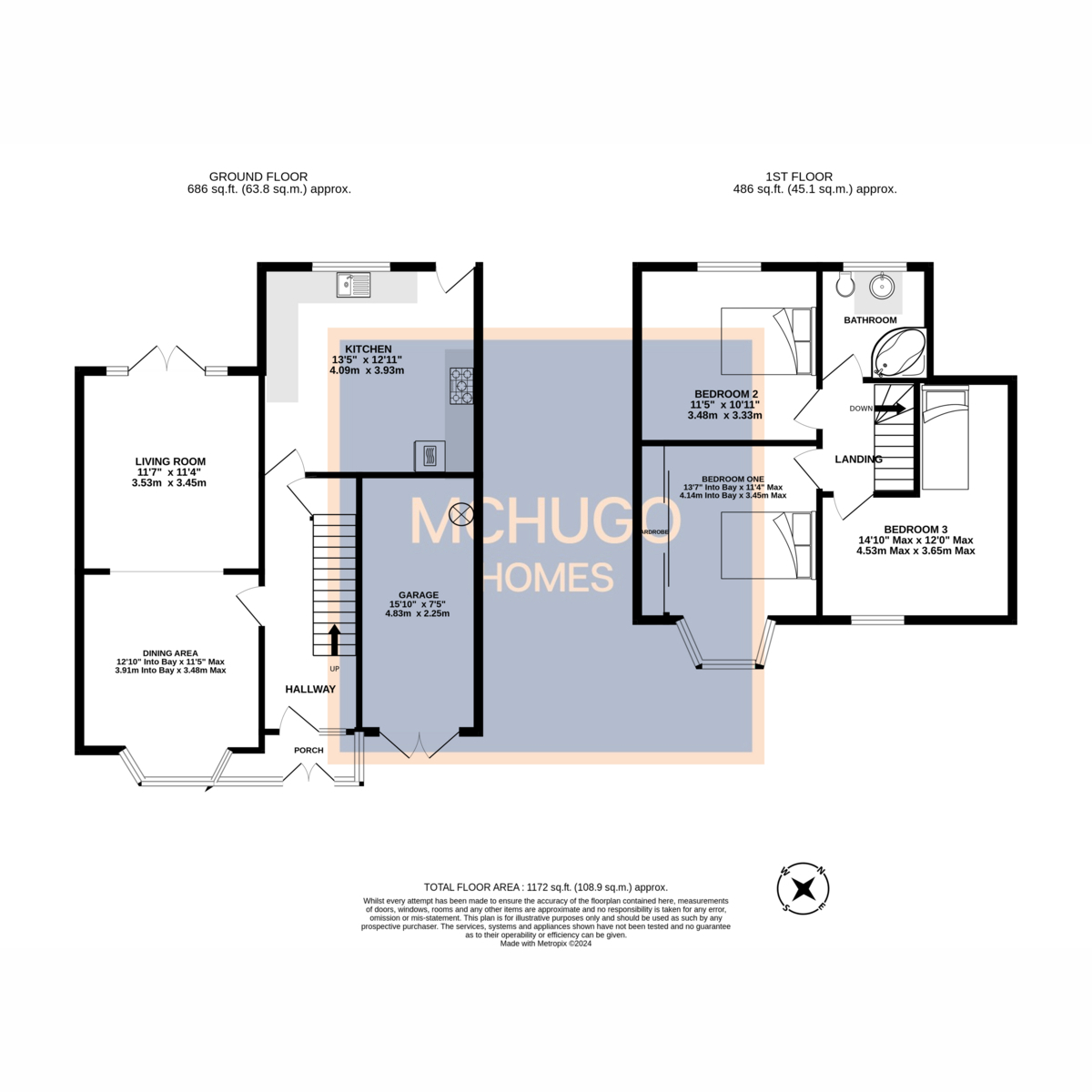 3 bed semi-detached house for sale in Dunstall Road, Halesowen - Property floorplan