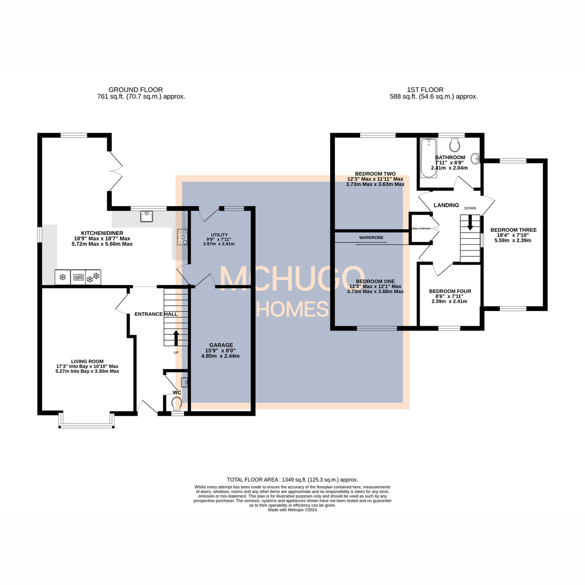 4 bed detached house for sale in Crondal Place, Birmingham - Property floorplan