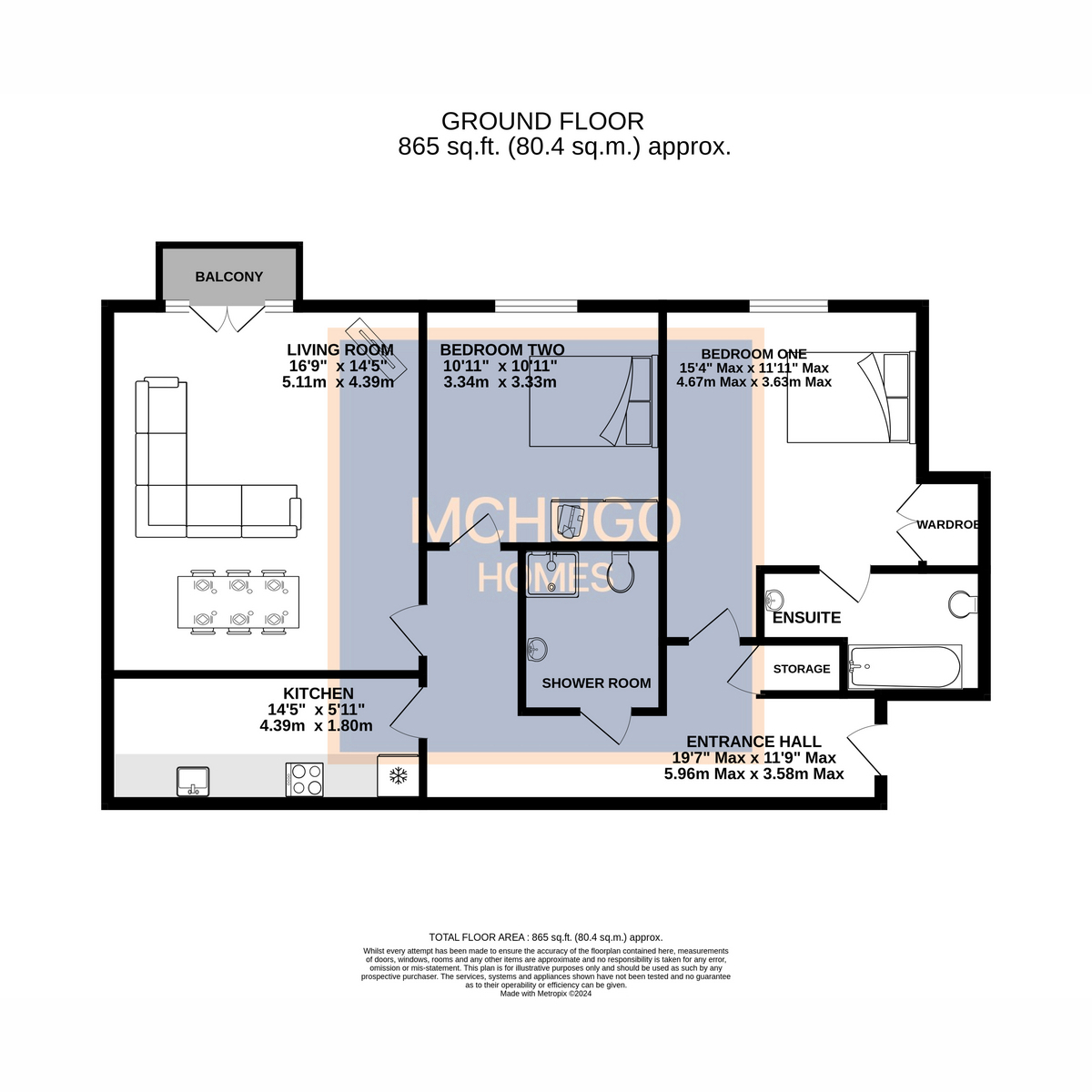 2 bed apartment for sale in North Road, Birmingham - Property floorplan