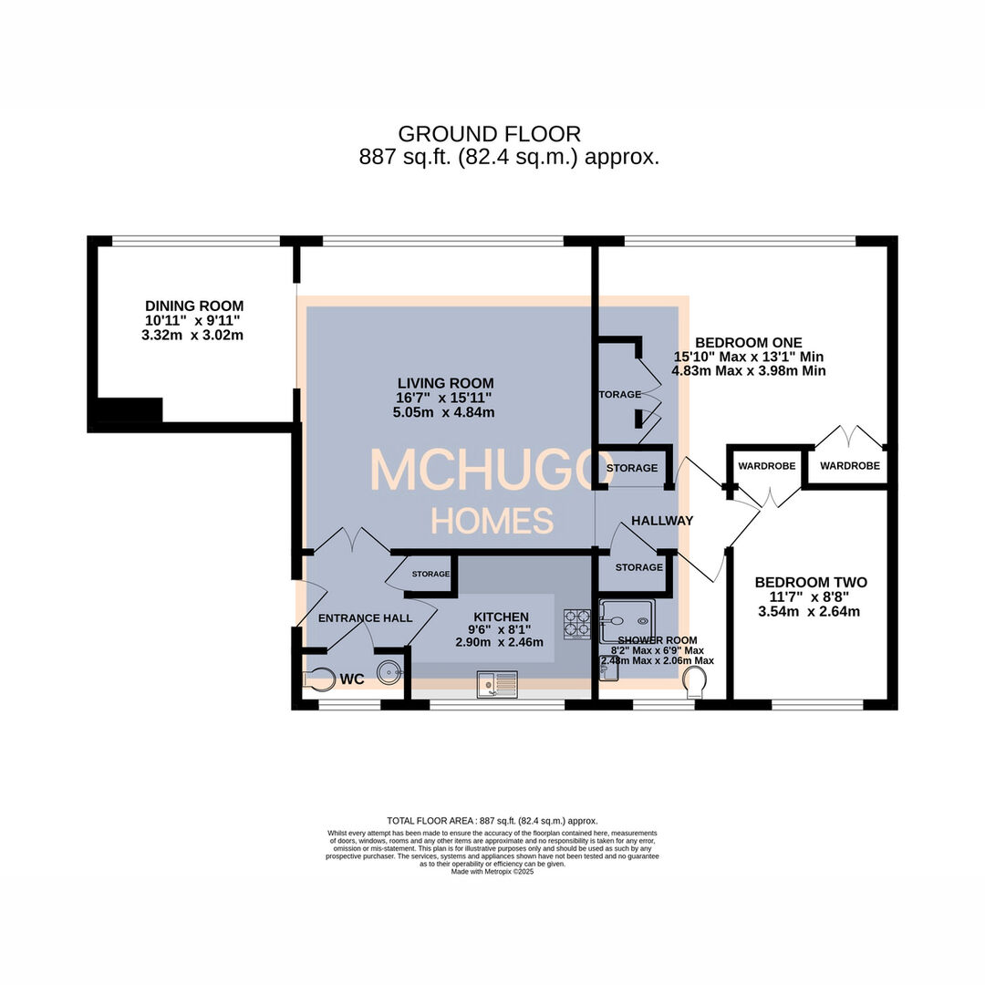 2 bed flat for sale in Woodbourne, Augustus Road, Edgbaston, B15 3PH - Property floorplan