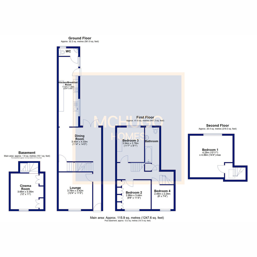 4 bed terraced house for sale in South Street, Harborne, Birmingham, B17 0DB - Property floorplan