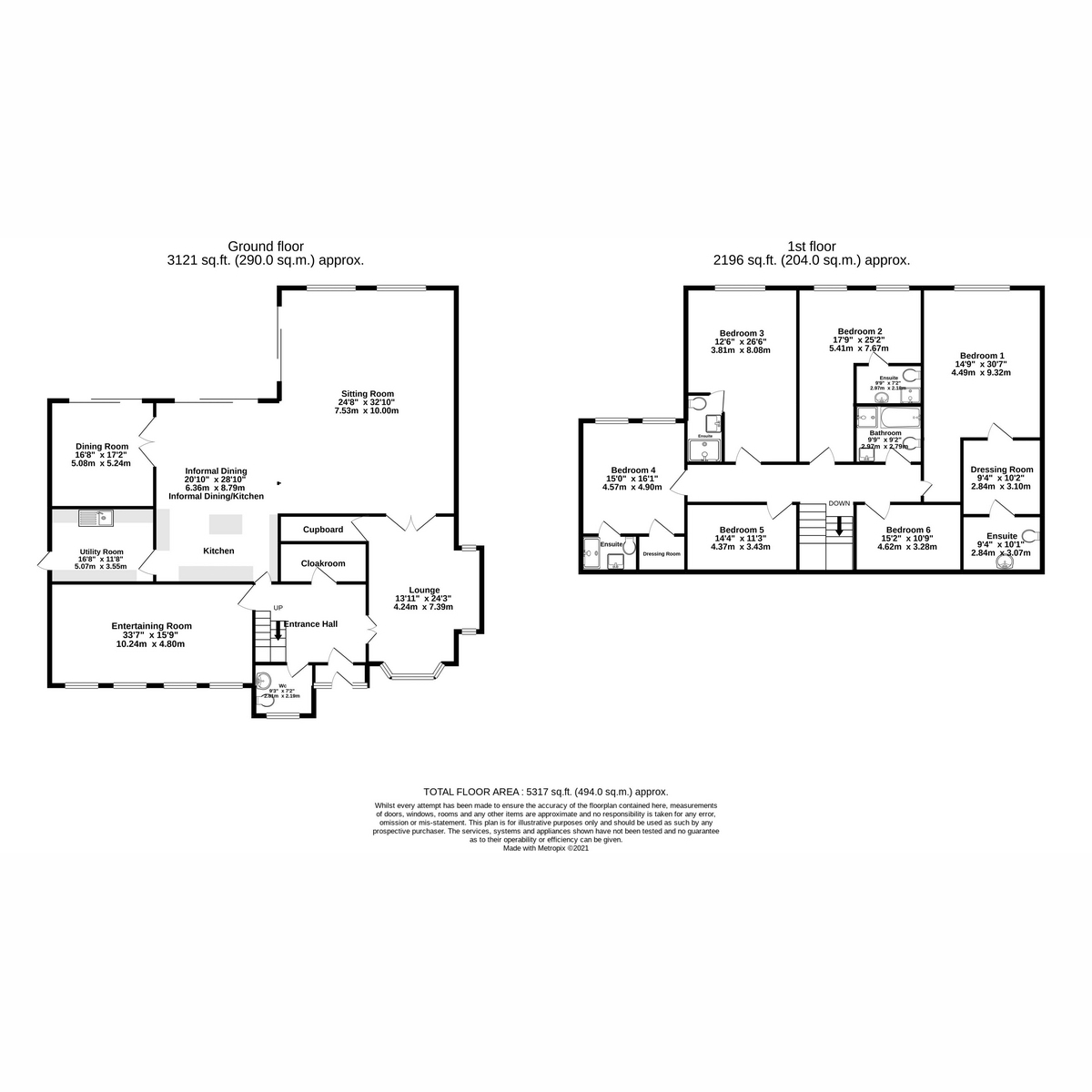 6 bed detached house for sale in Broadway, Bramhall - Property floorplan