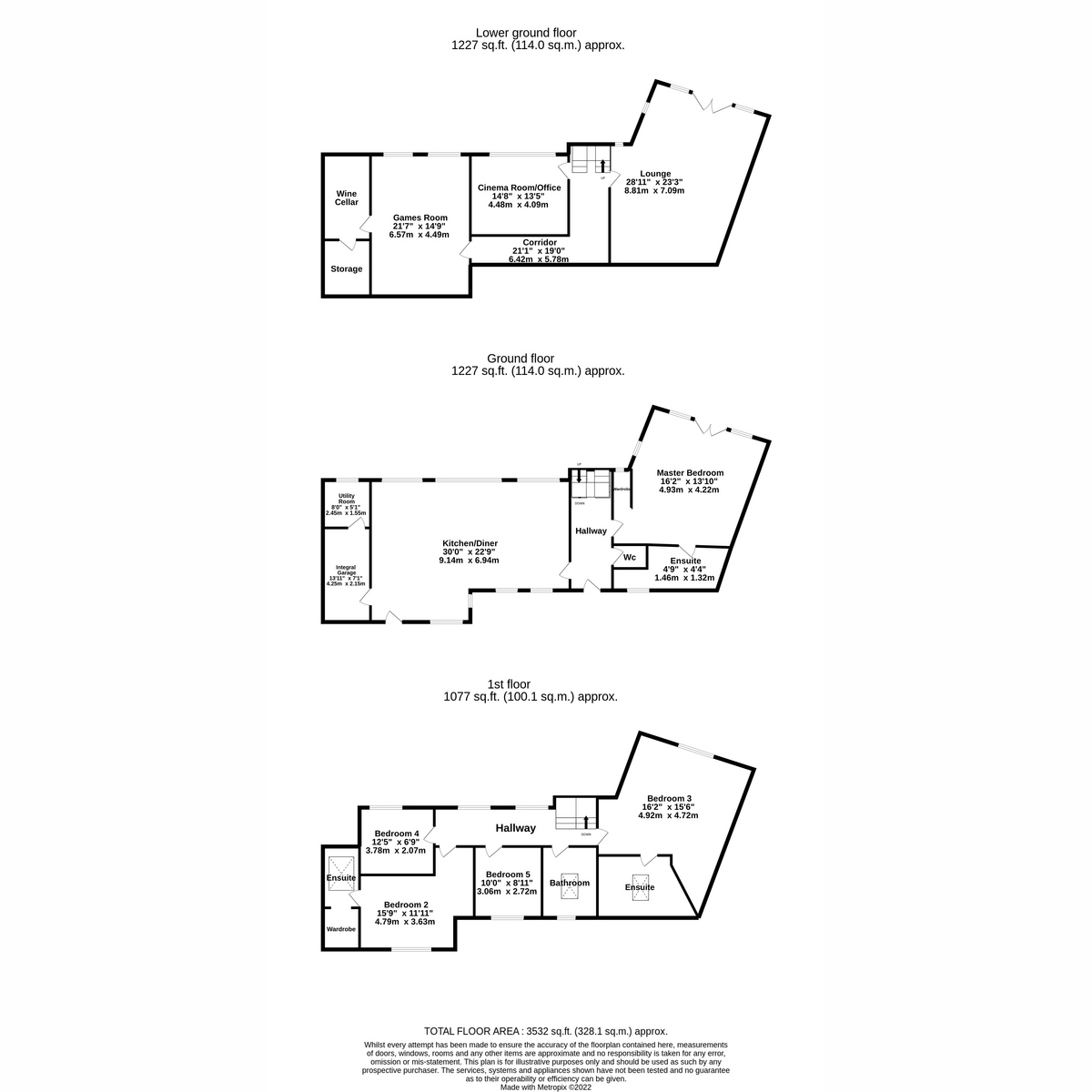 5 bed detached house for sale in West End Avenue, Cheadle - Property floorplan