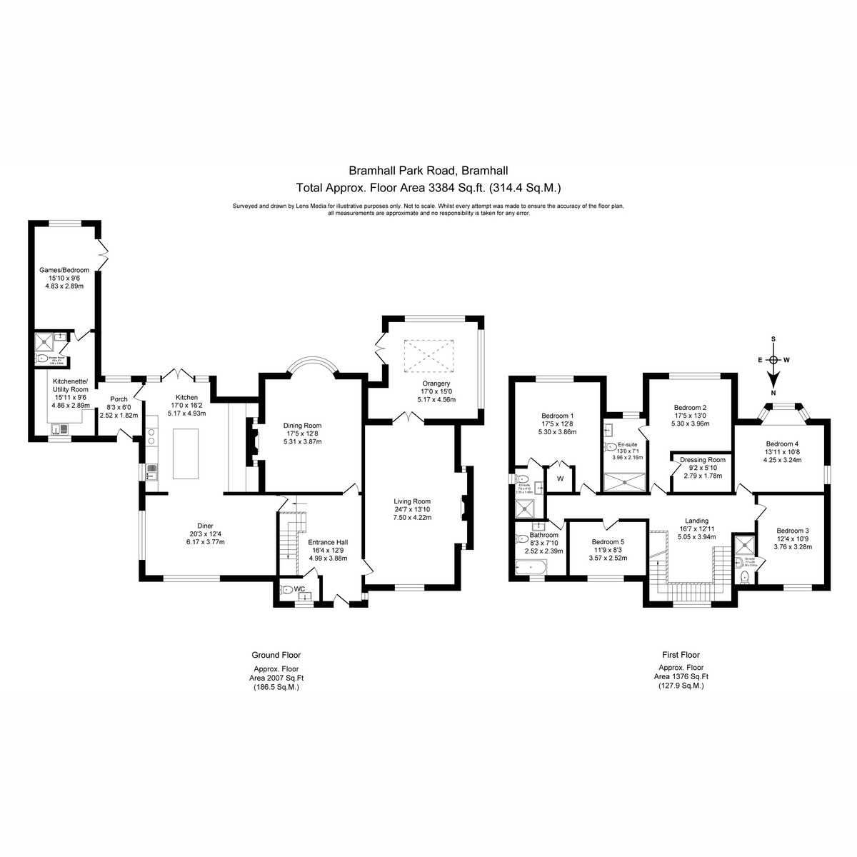 5 bed detached house for sale in Bramhall Park Road, Stockport - Property floorplan