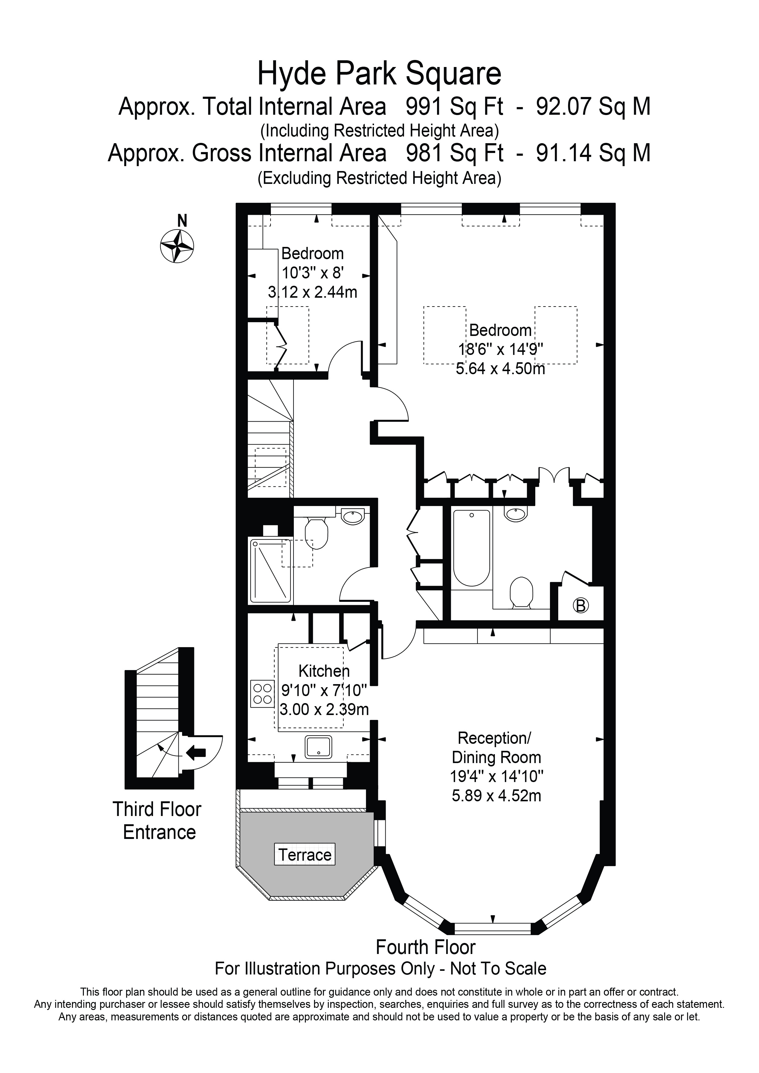 2 bed apartment for sale in Hyde Park Square, London - Property Floorplan