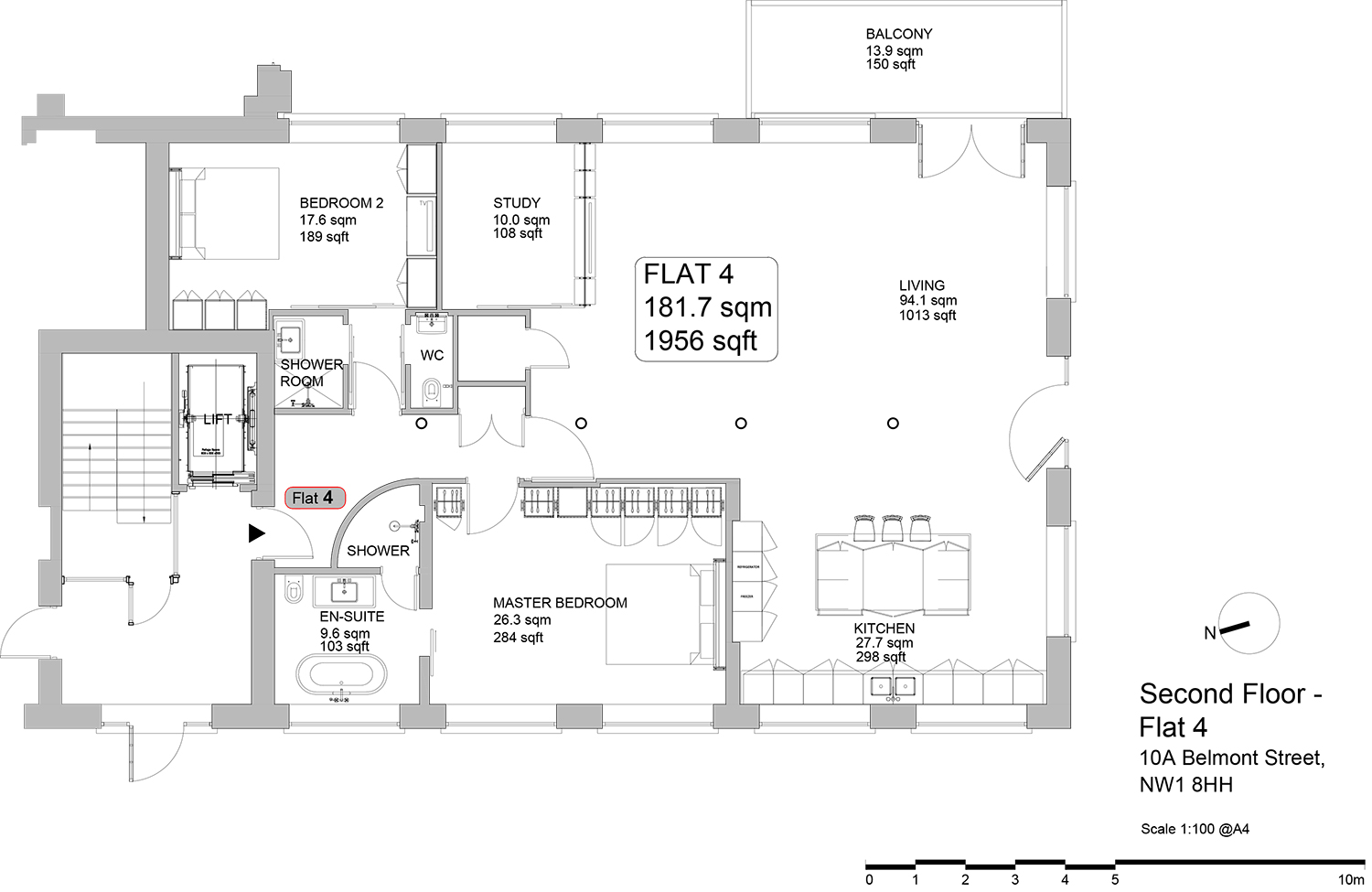 2 bed apartment for sale in Belmont Street, London - Property Floorplan