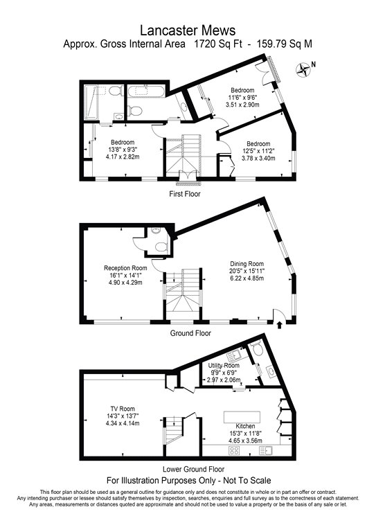 3 bed house for sale in Lancaster Mews, London - Property Floorplan