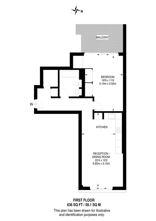 1 bed apartment for sale in Great Portland Street, London - Property floorplan