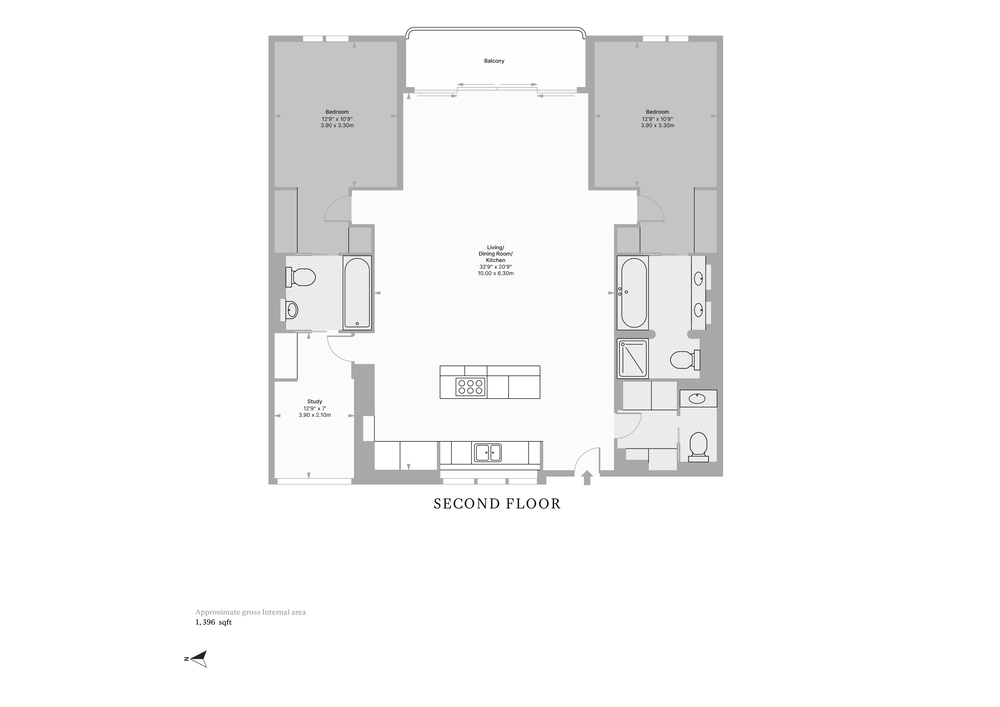 2 bed apartment for sale in Cramer Street, London - Property Floorplan