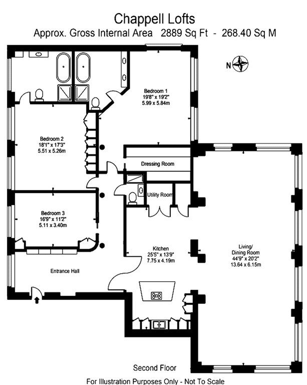 3 bed apartment to rent in Belmont Street, London - Property Floorplan