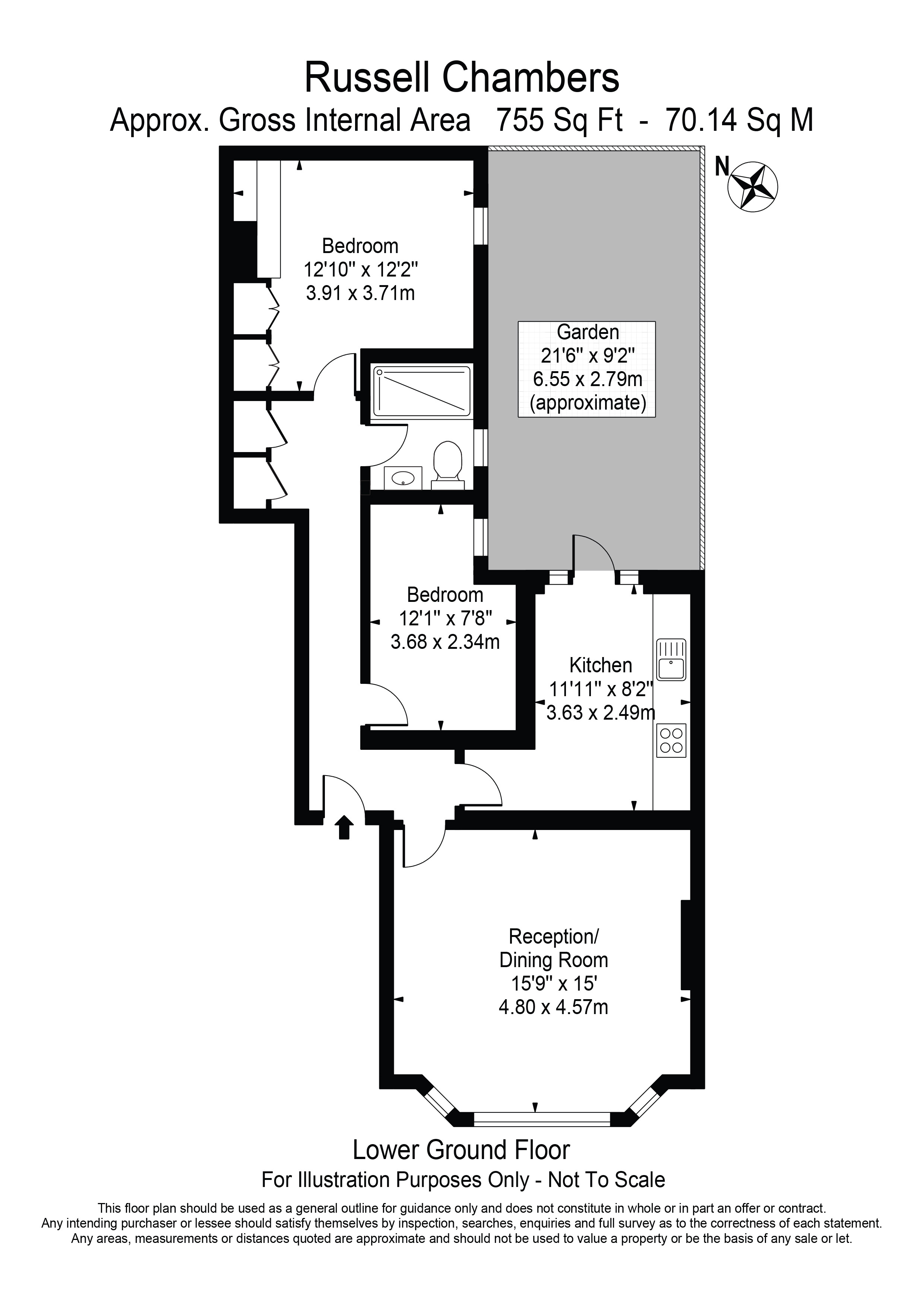 2 bed apartment for sale in Bury Place, London - Property Floorplan
