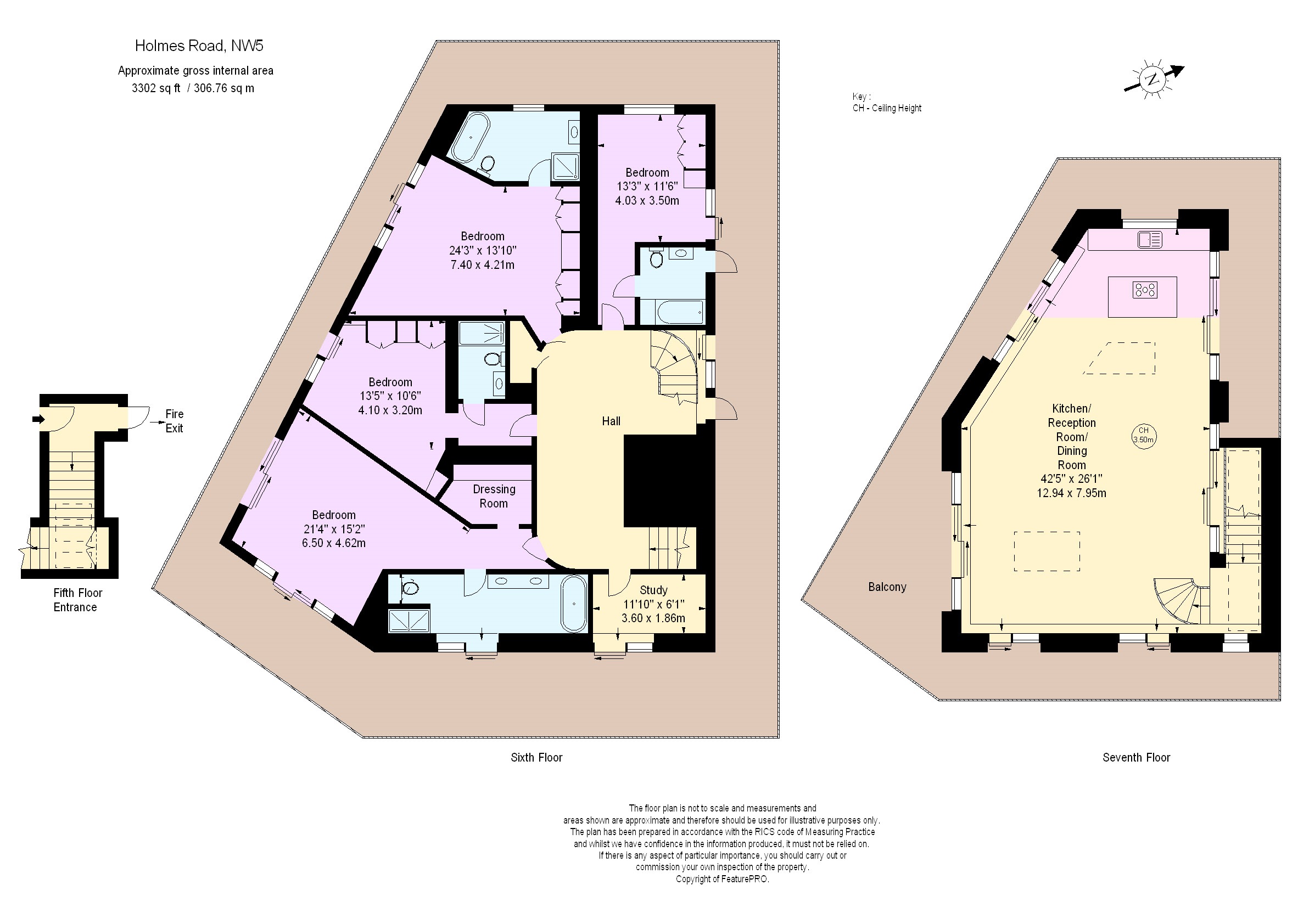 4 bed apartment for sale in Holmes Road, London - Property Floorplan