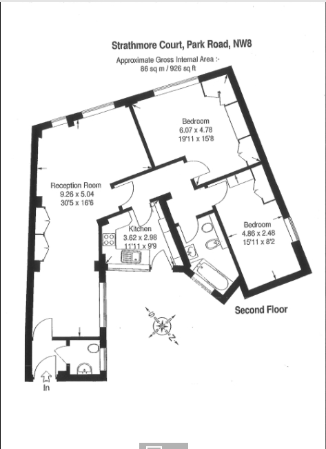 2 bed apartment to rent in Park Road, St. John's Wood - Property Floorplan