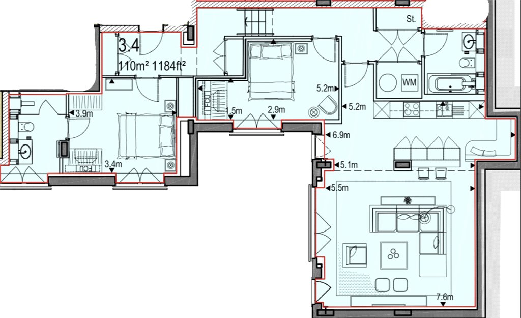 2 bed apartment to rent in Kensington Gardens Square, London - Property Floorplan