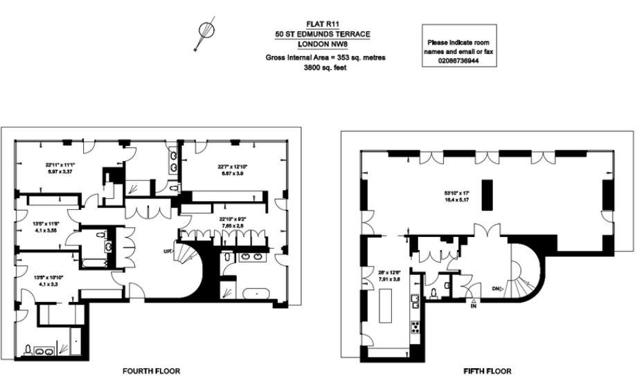 4 bed apartment for sale in St. Edmunds Terrace, London - Property Floorplan