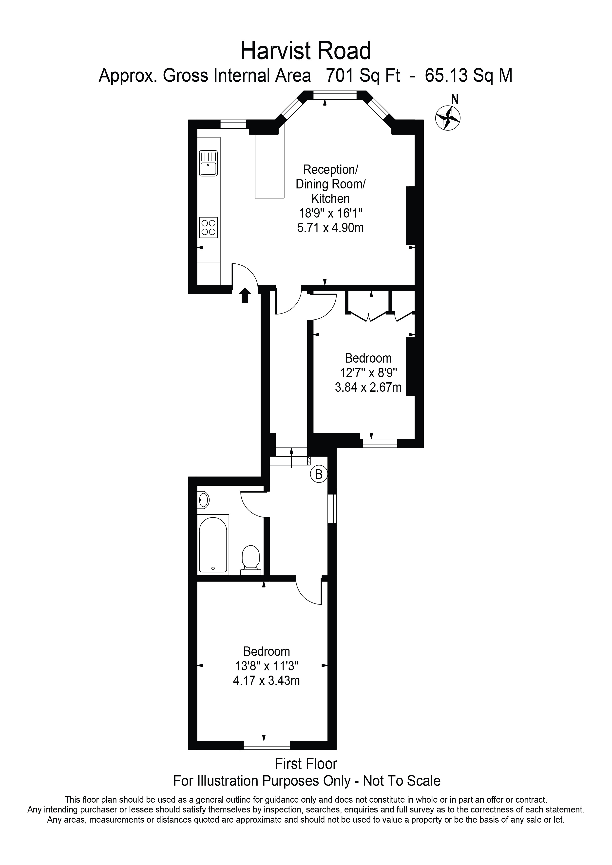 2 bed apartment for sale in Harvist Road, London - Property Floorplan