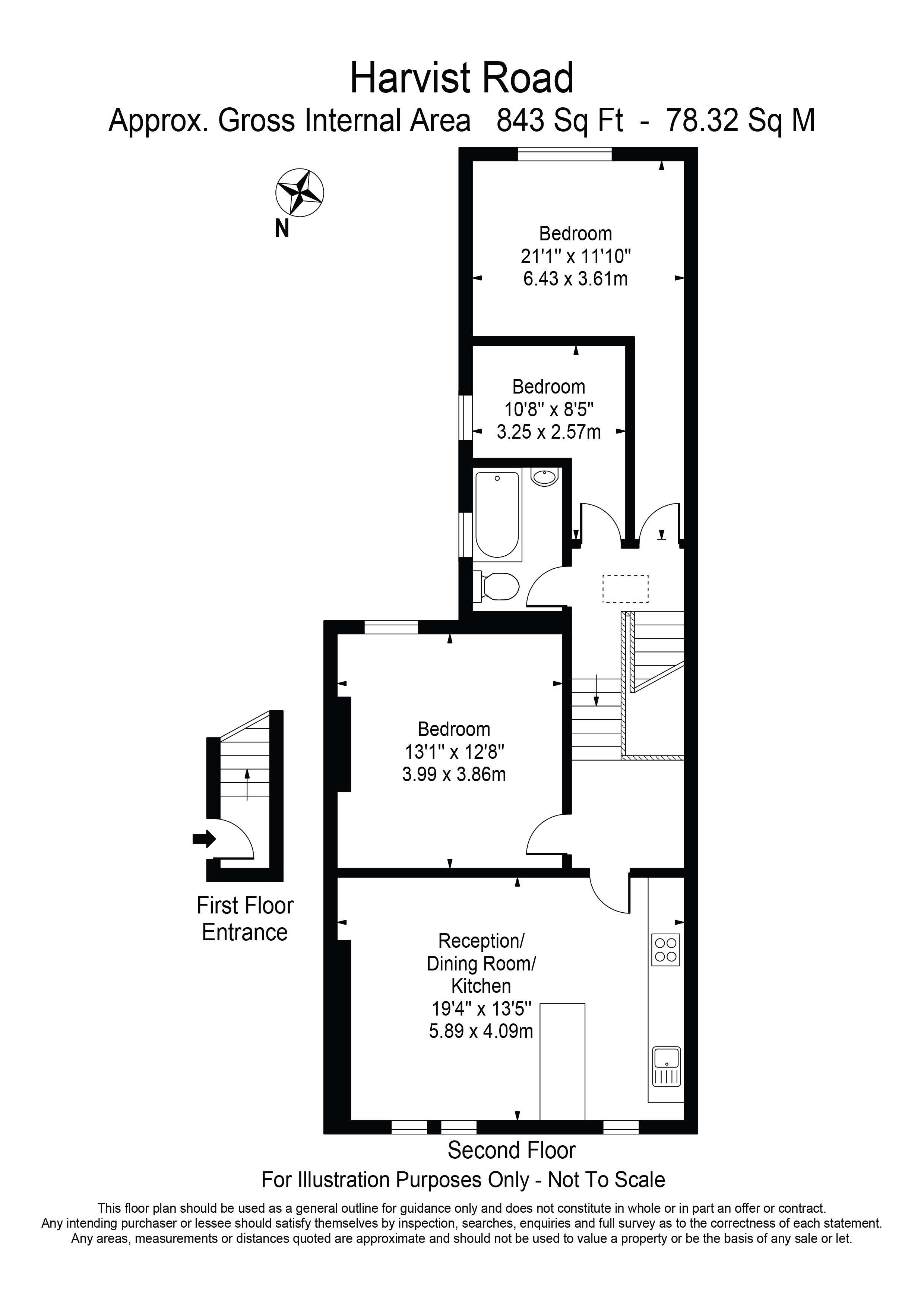 3 bed apartment for sale in Harvist Road, London - Property Floorplan