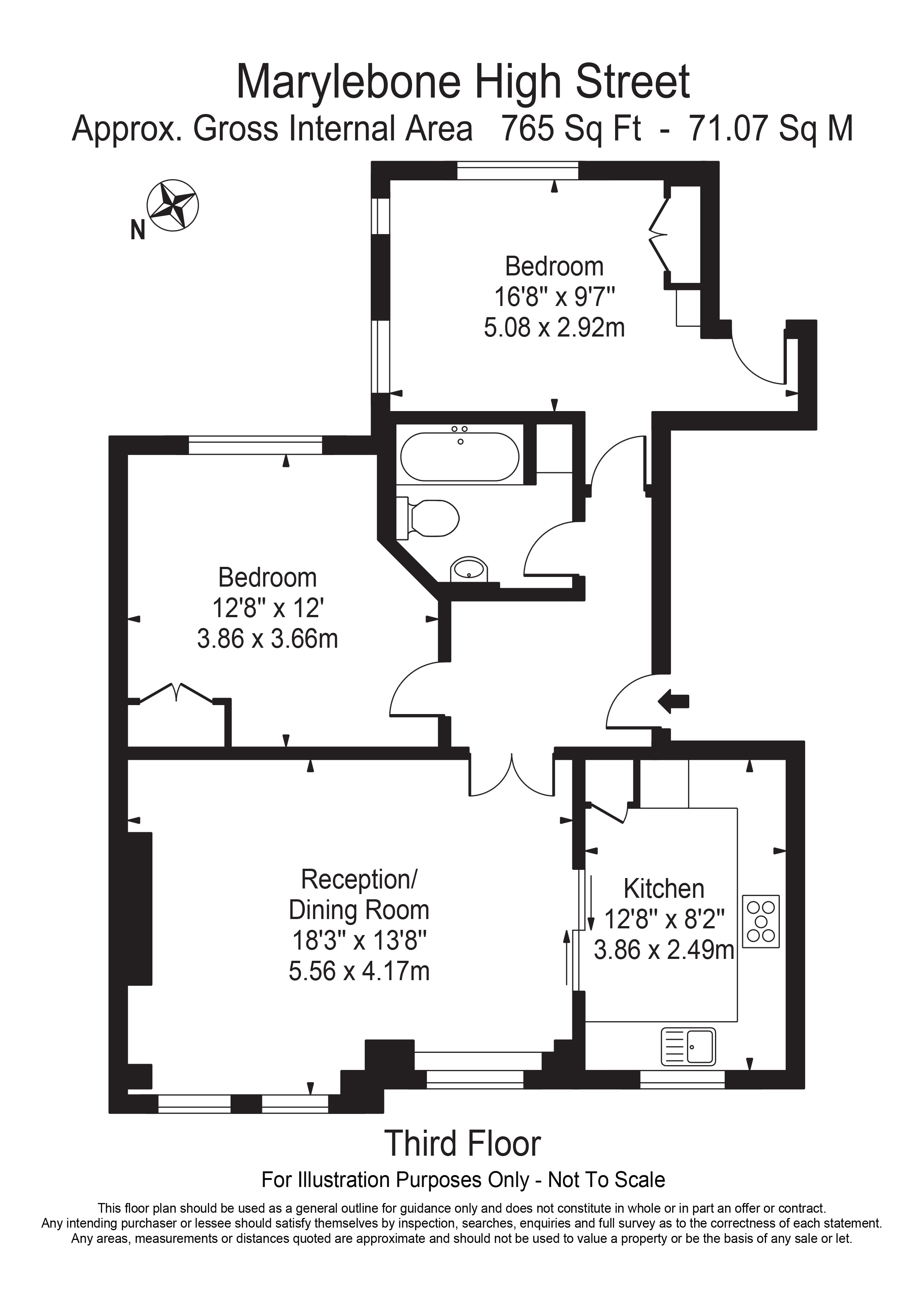 2 bed apartment for sale in Marylebone High Street, London - Property Floorplan