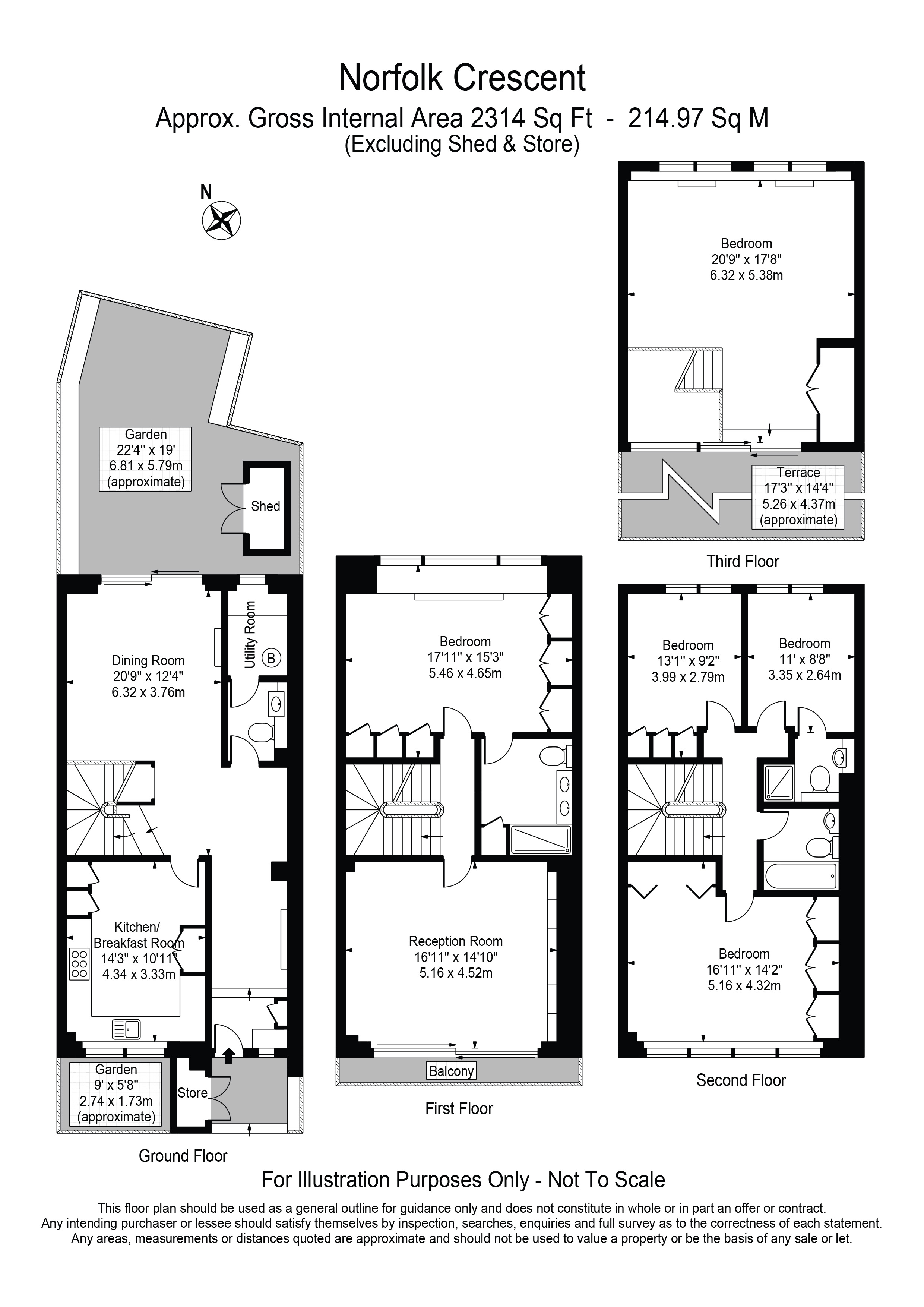 5 bed house for sale in Norfolk Crescent, London - Property floorplan