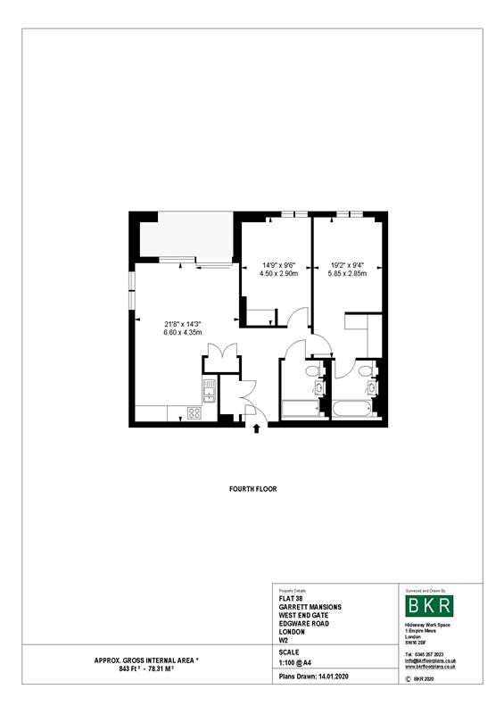 2 bed apartment to rent in Edgware Road, London - Property floorplan