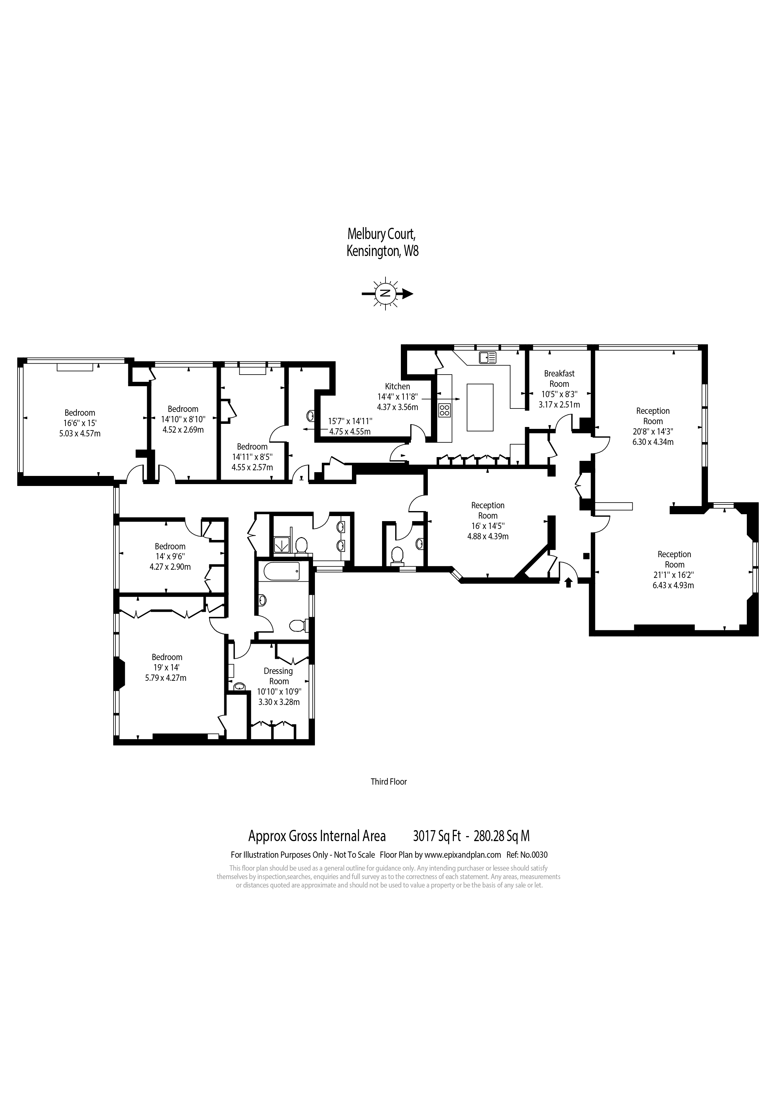 5 bed apartment for sale in Kensington High Street, London - Property floorplan
