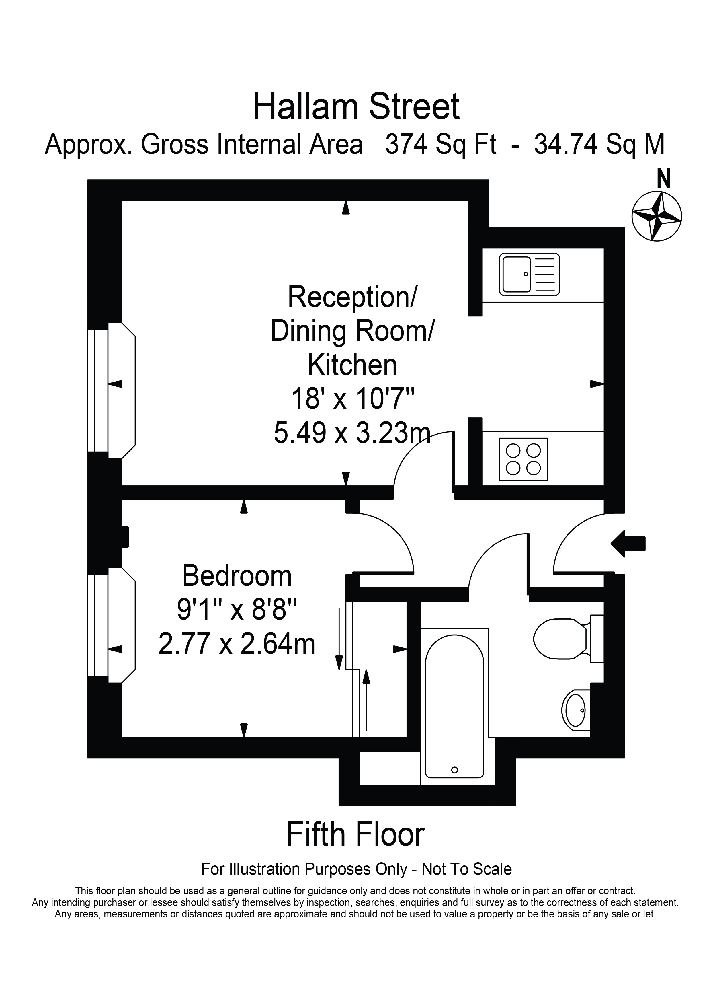 1 bed apartment for sale in Hallam Street, London - Property floorplan