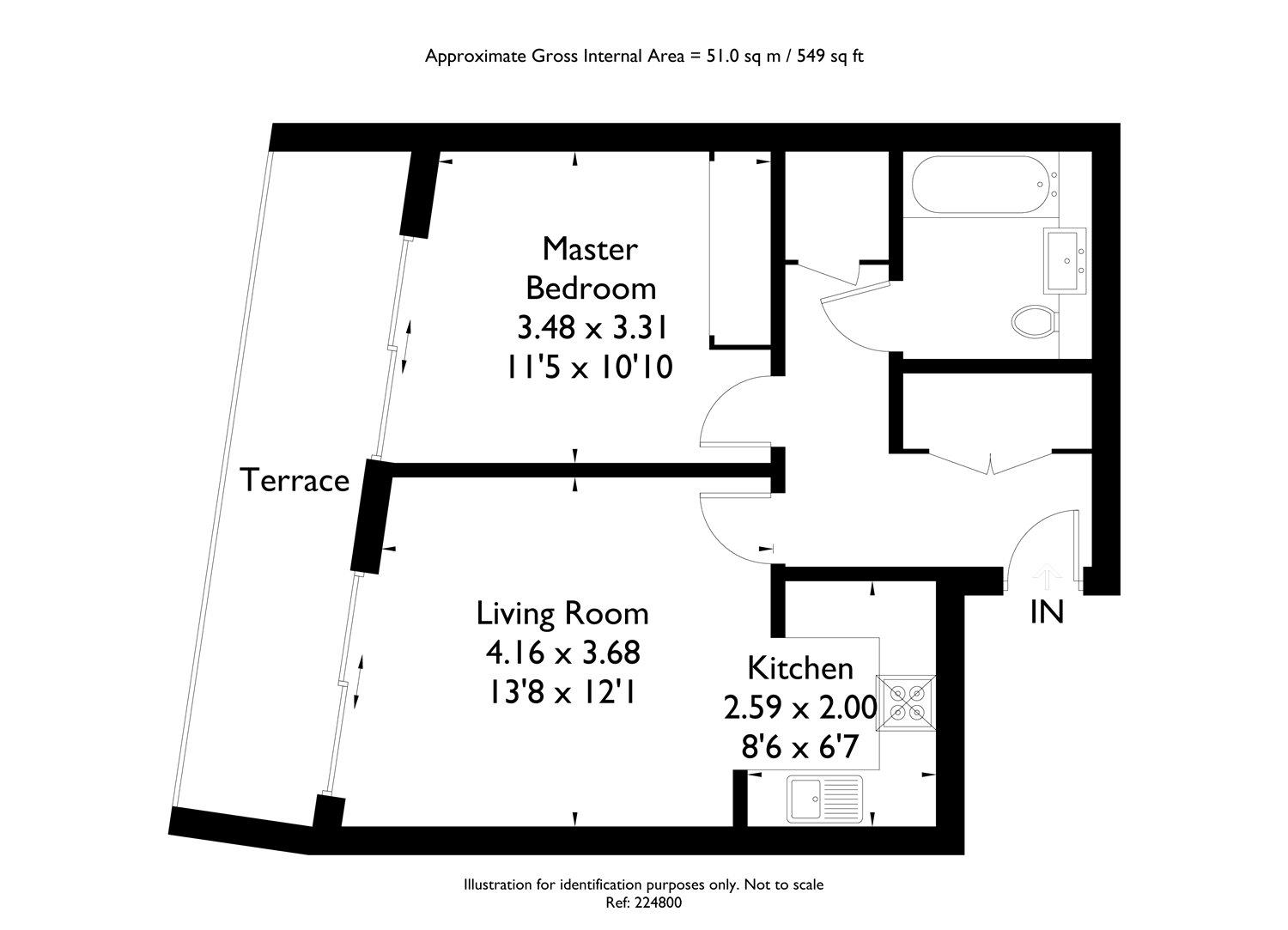 1 bed apartment to rent in Camley Street, London - Property Floorplan