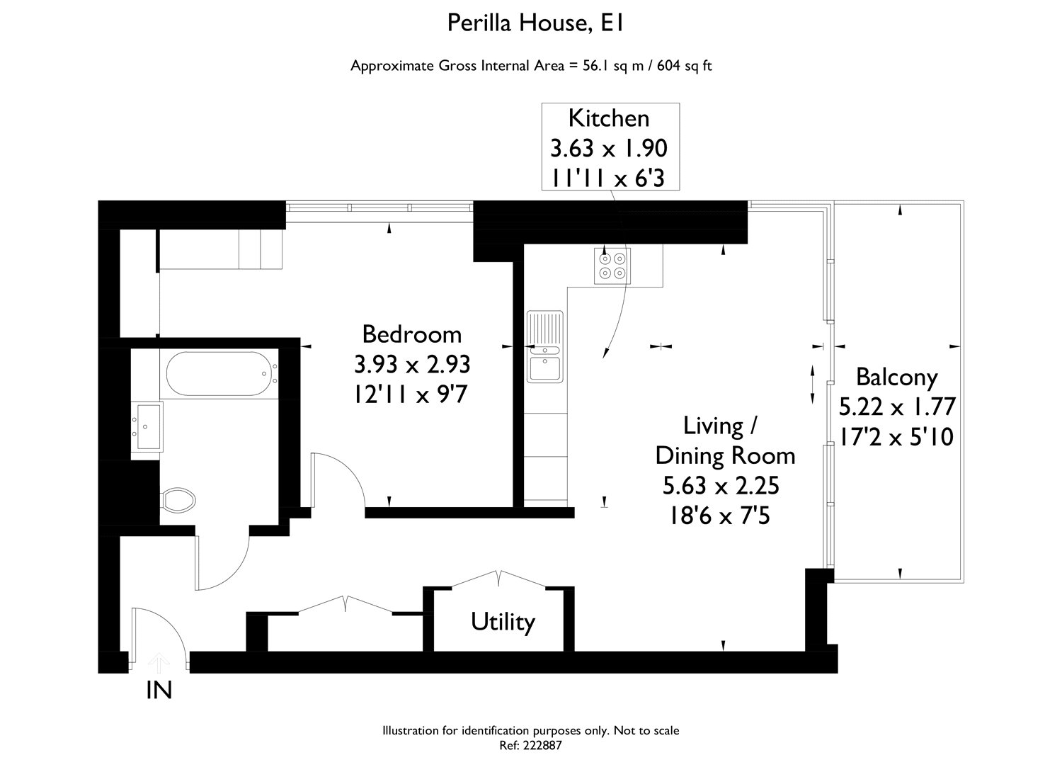 1 bed apartment to rent in Stable Walk, London - Property floorplan