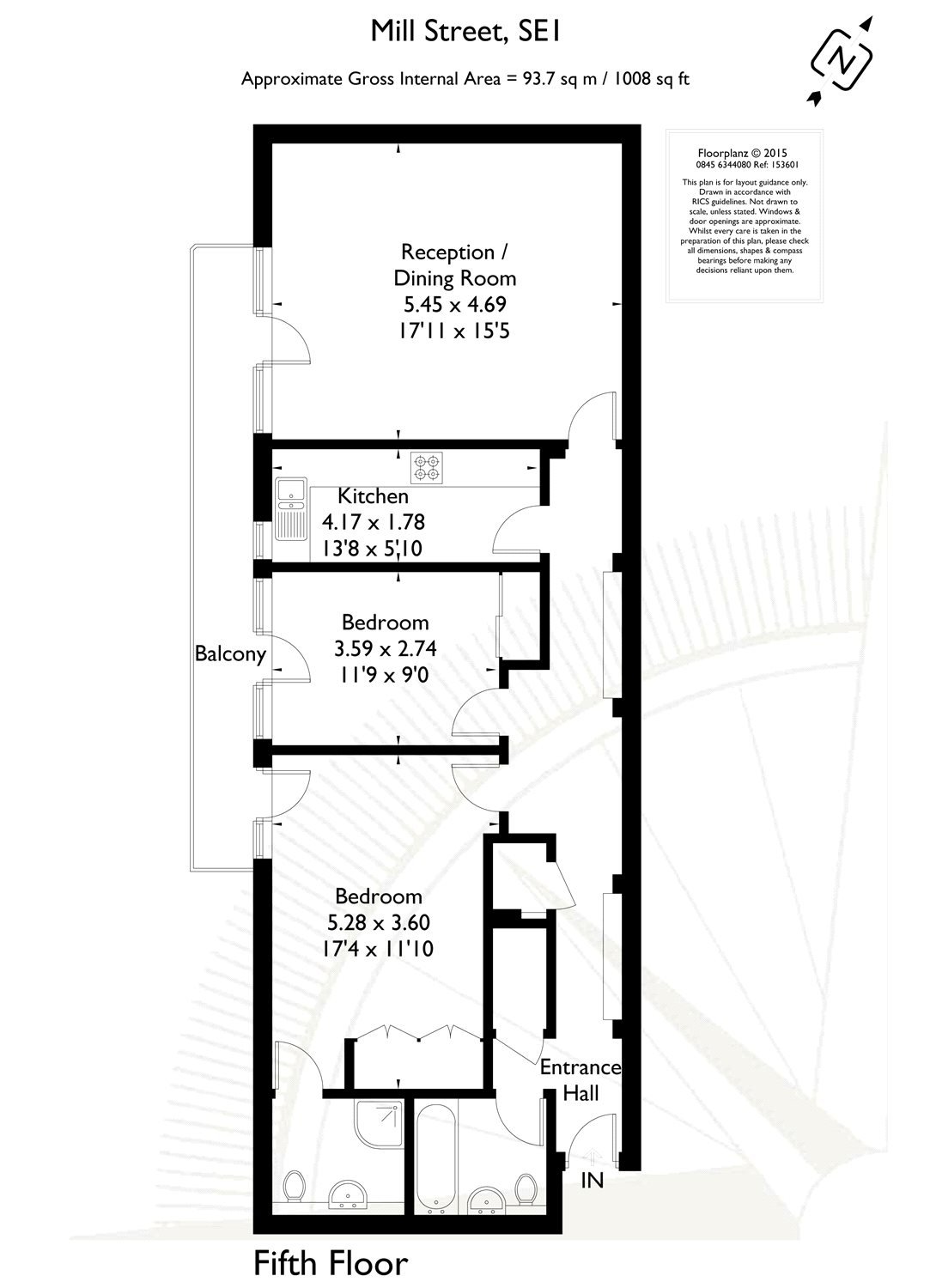 2 bed apartment for sale in Vogans Mill Wharf, 17 Mill Street - Property Floorplan