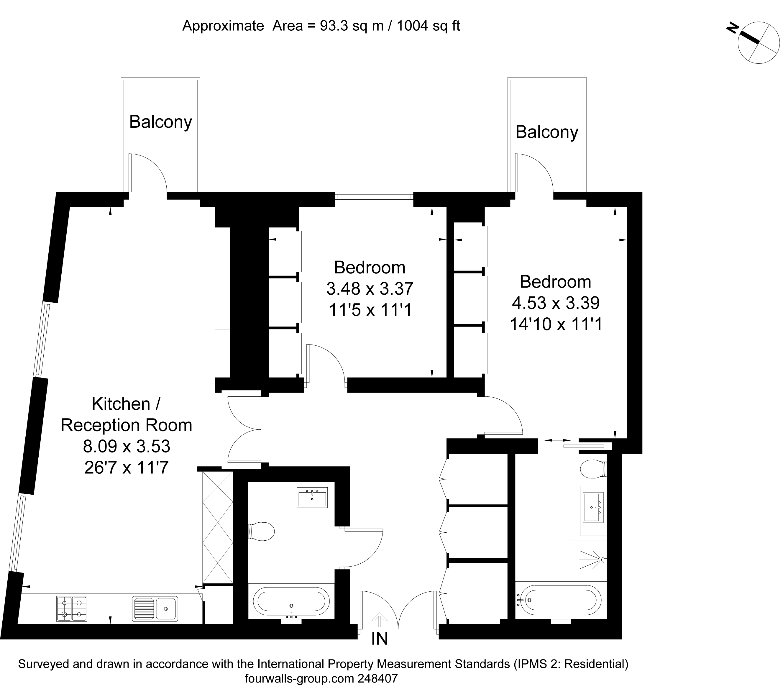 2 bed apartment for sale in Duchess Walk, London - Property floorplan