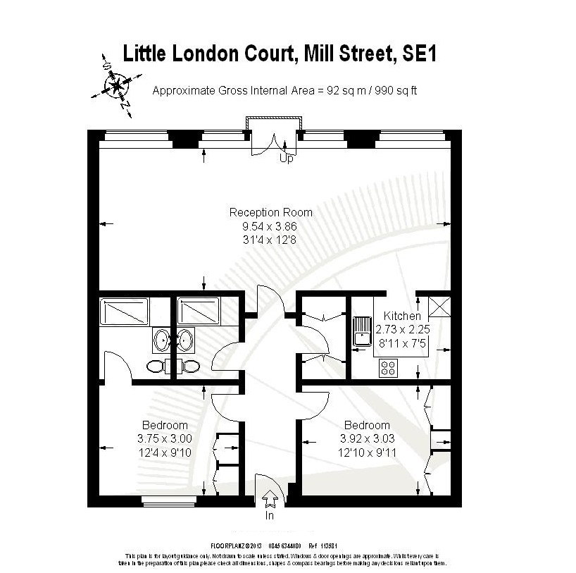 2 bed apartment for sale in Mill Street, London - Property floorplan