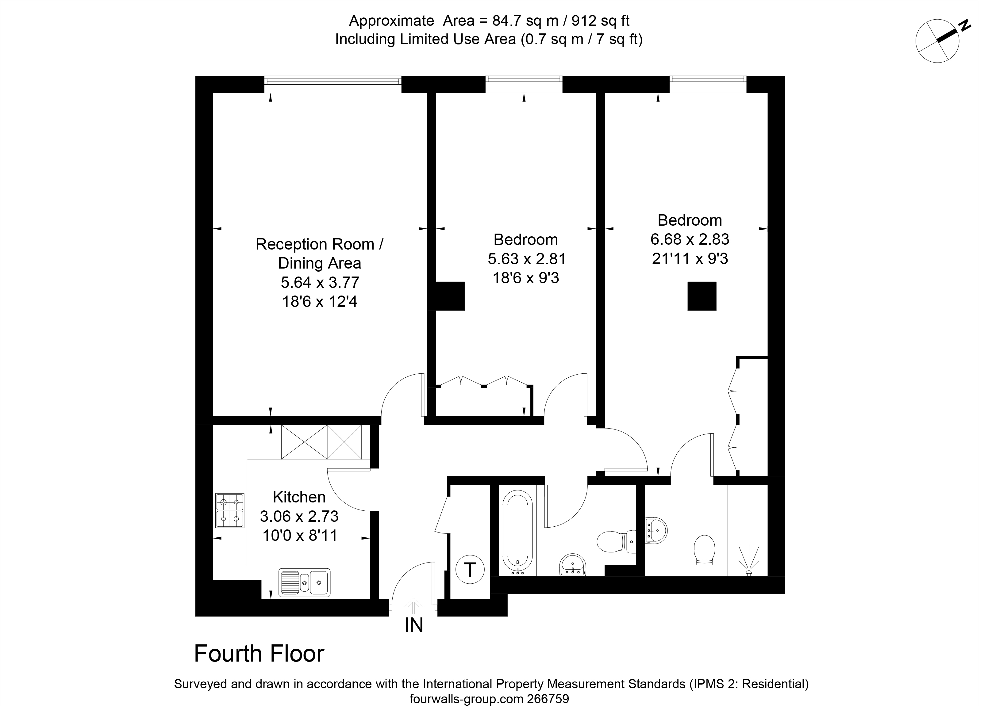 2 bed apartment for sale in Tamarind Court, 18 Gainsford Street - Property Floorplan