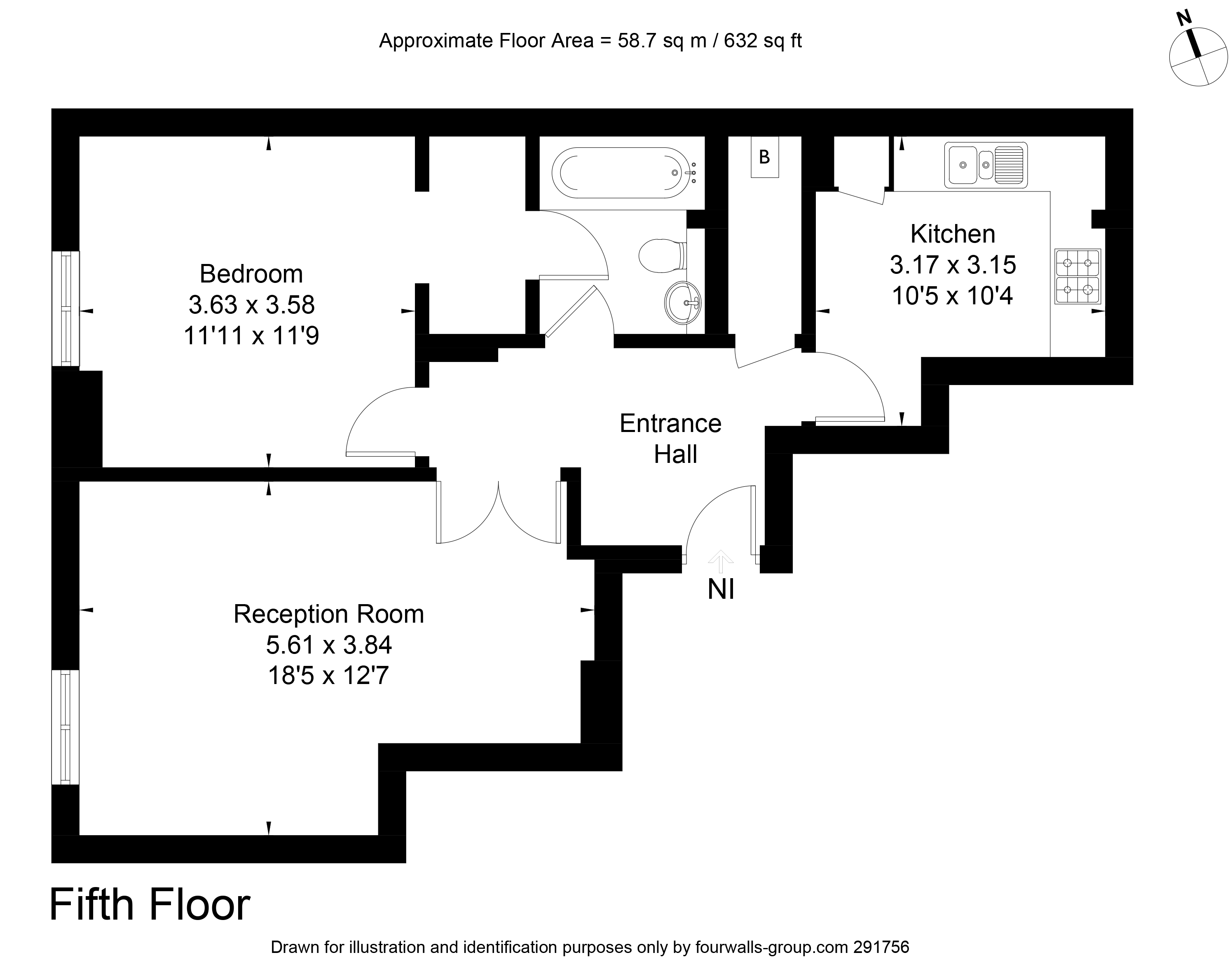 1 bed apartment for sale in Cayenne Court, London - Property floorplan