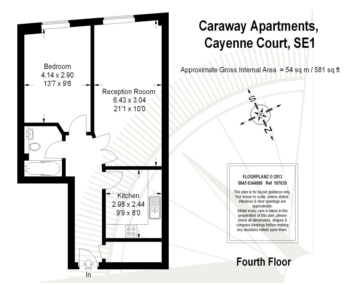 1 bed apartment for sale in Cayenne Court, London - Property floorplan