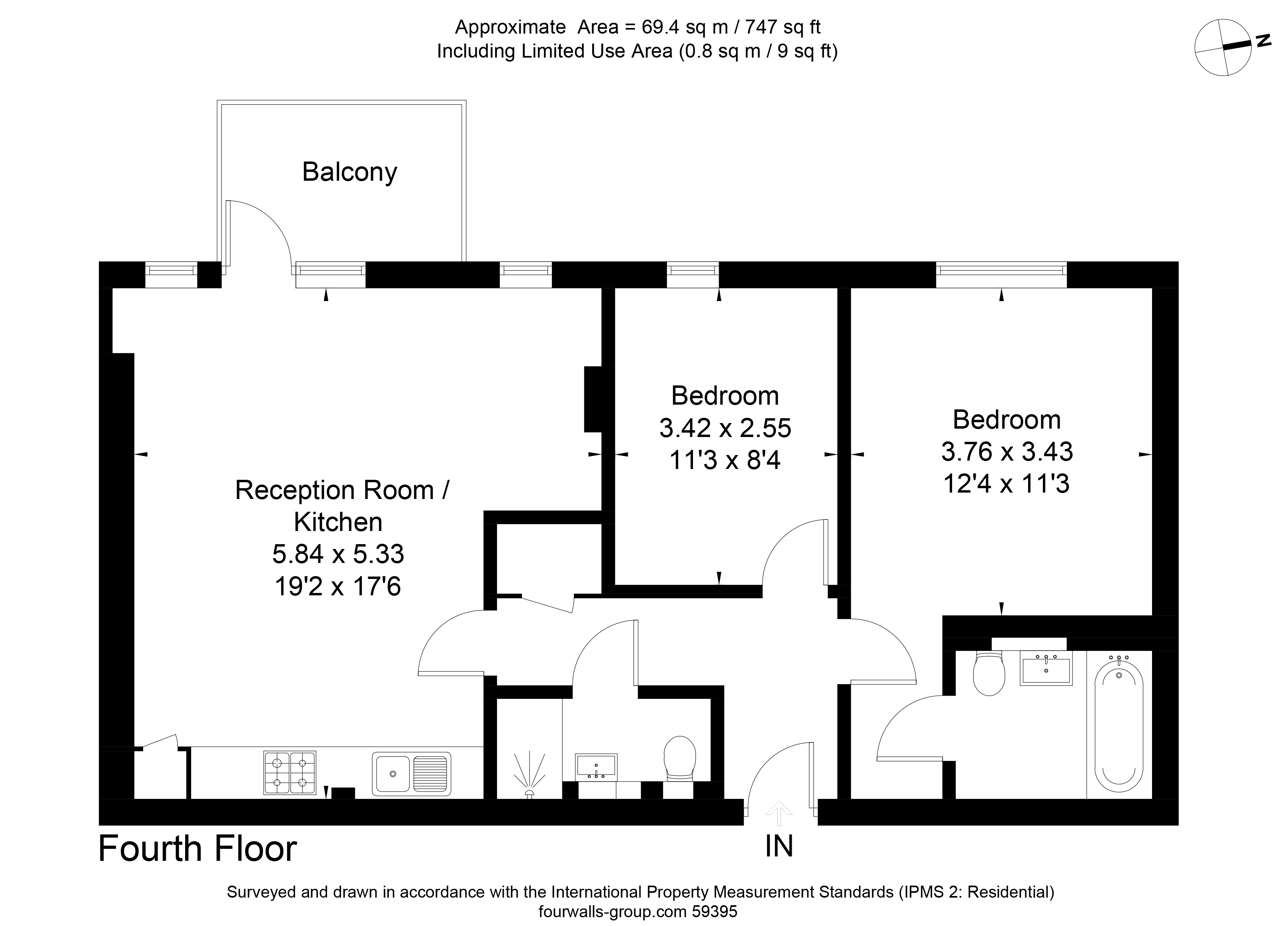 2 bed apartment for sale in East Lane, London - Property floorplan