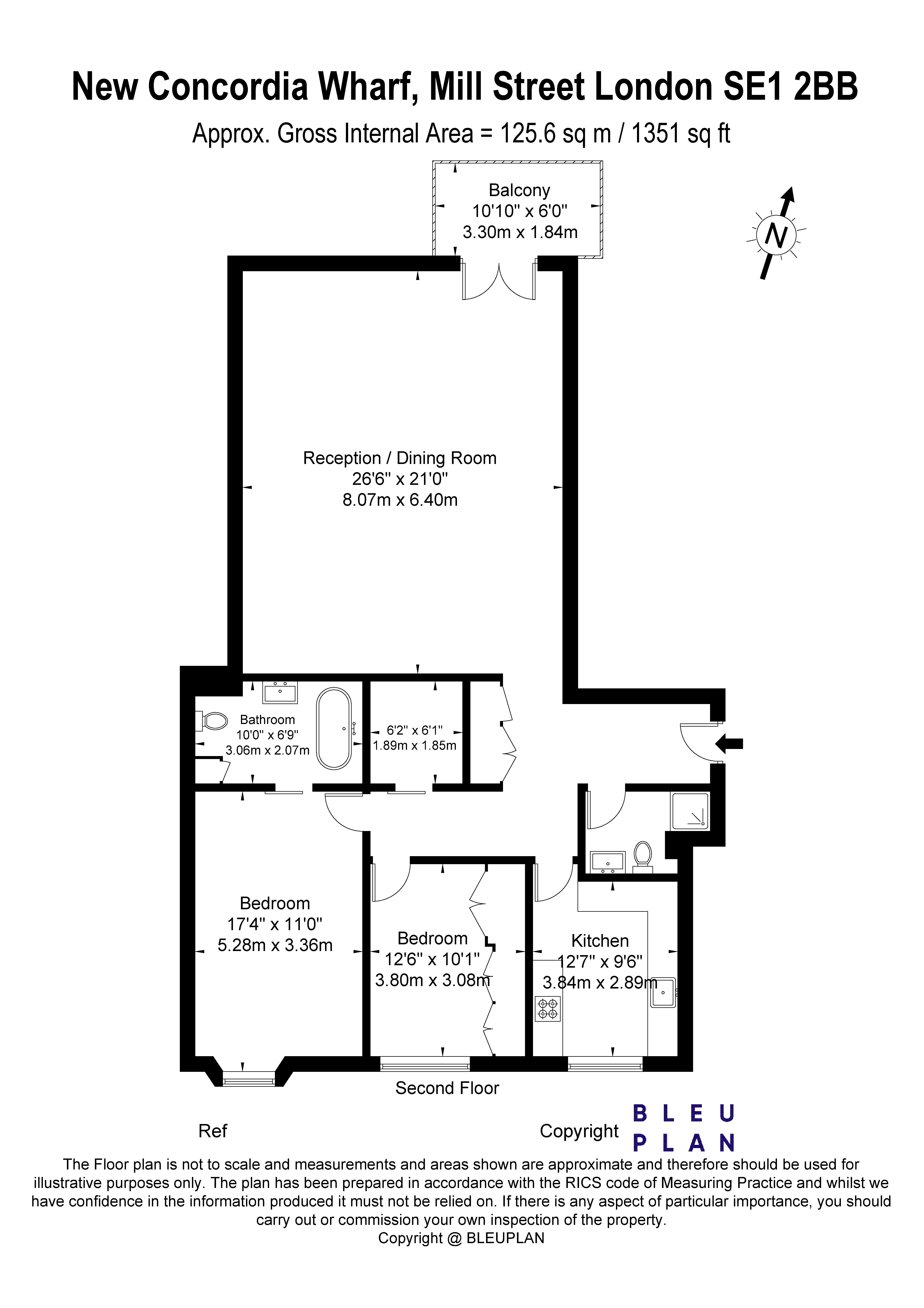 2 bed apartment for sale in New Concordia Wharf, Mill Street - Property Floorplan