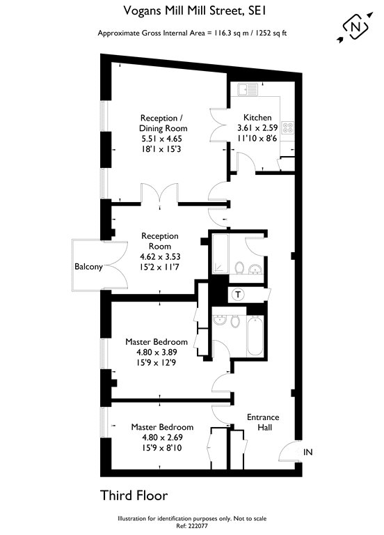2 bed apartment for sale in Mill Street, London - Property floorplan