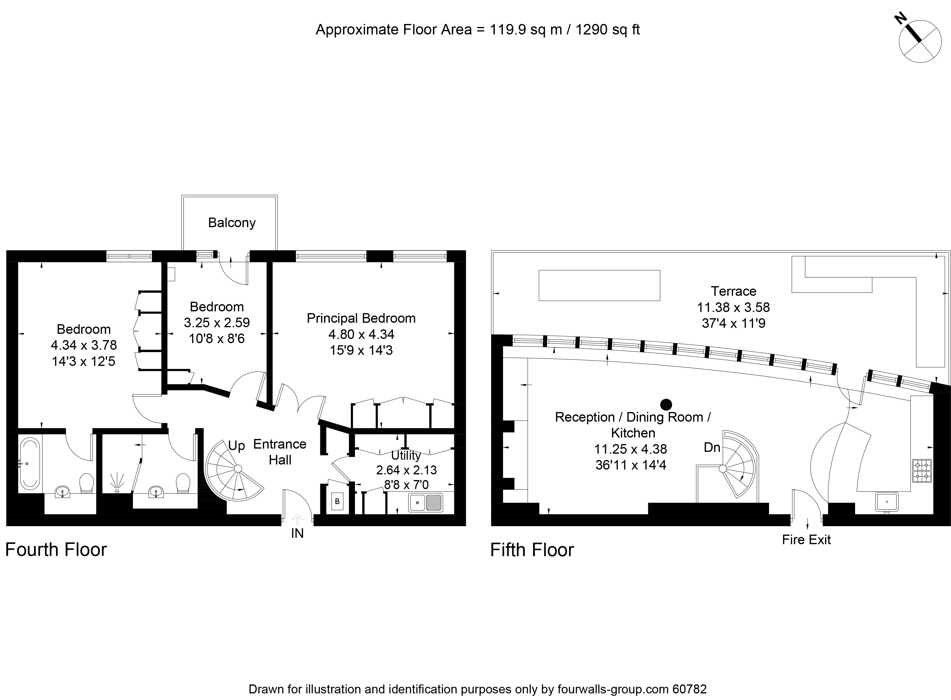 3 bed apartment for sale in Queen Elizabeth Street, London - Property floorplan